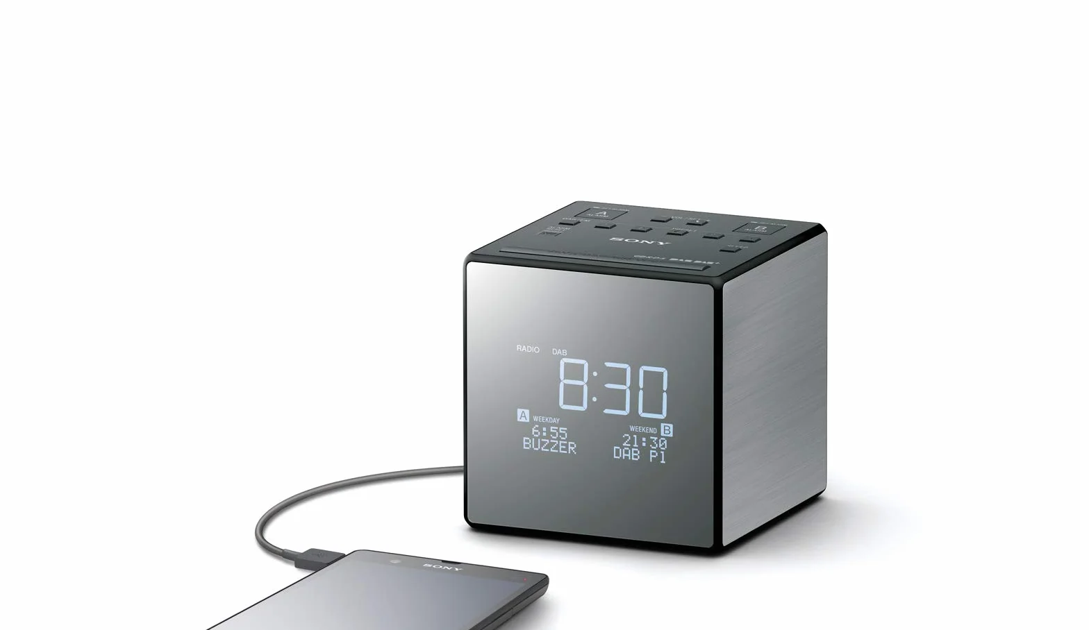 Sony Radiosveglia FM DAB DAB+ XDR-C1DBP Nero Argento