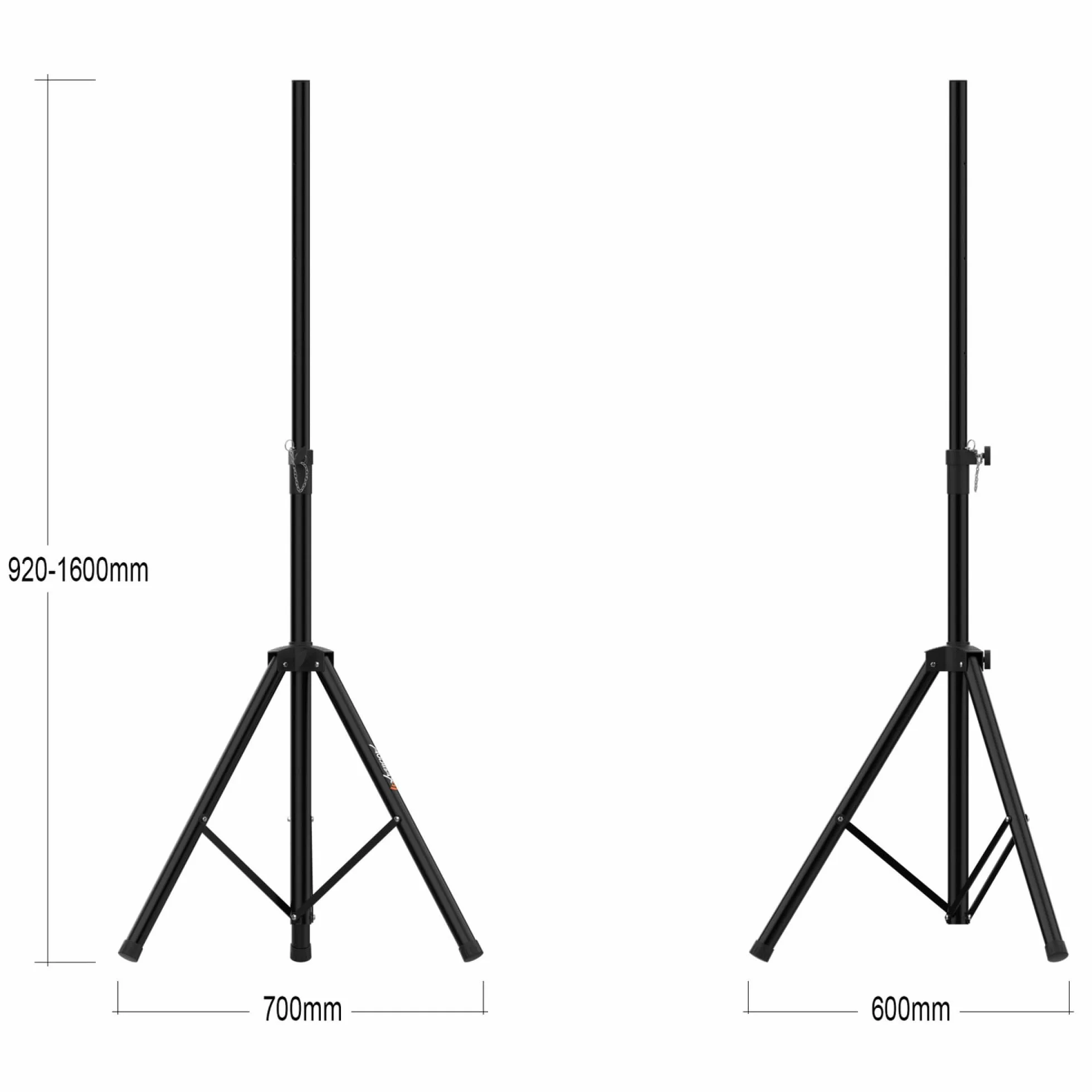 Audibax Neo 121 Supporto per Altoparlanti Professionale Treppiede Pieghevole Altezza Regolabile 67-115 cm Peso Massimo 40 kg