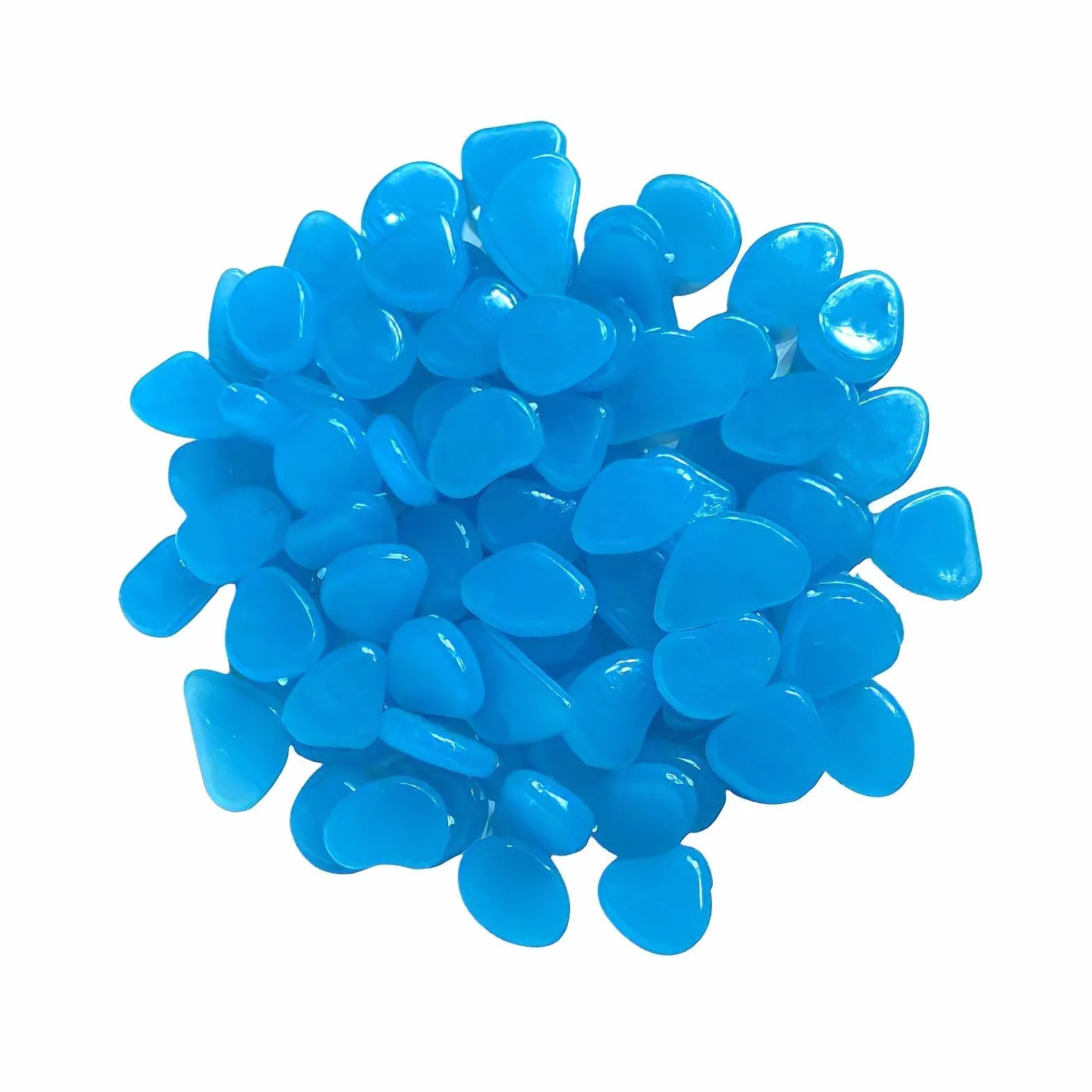 Pietre Luminose da Giardino 300 Pezzi, Sassi da Giardino, Decorative Sassi Luminosi, Brillanti Ciottoli, Pietre Luminosi per Acquario Prati Terrazza, Sassi Decorativi per Vasi, Pietra Luminosa, Blu