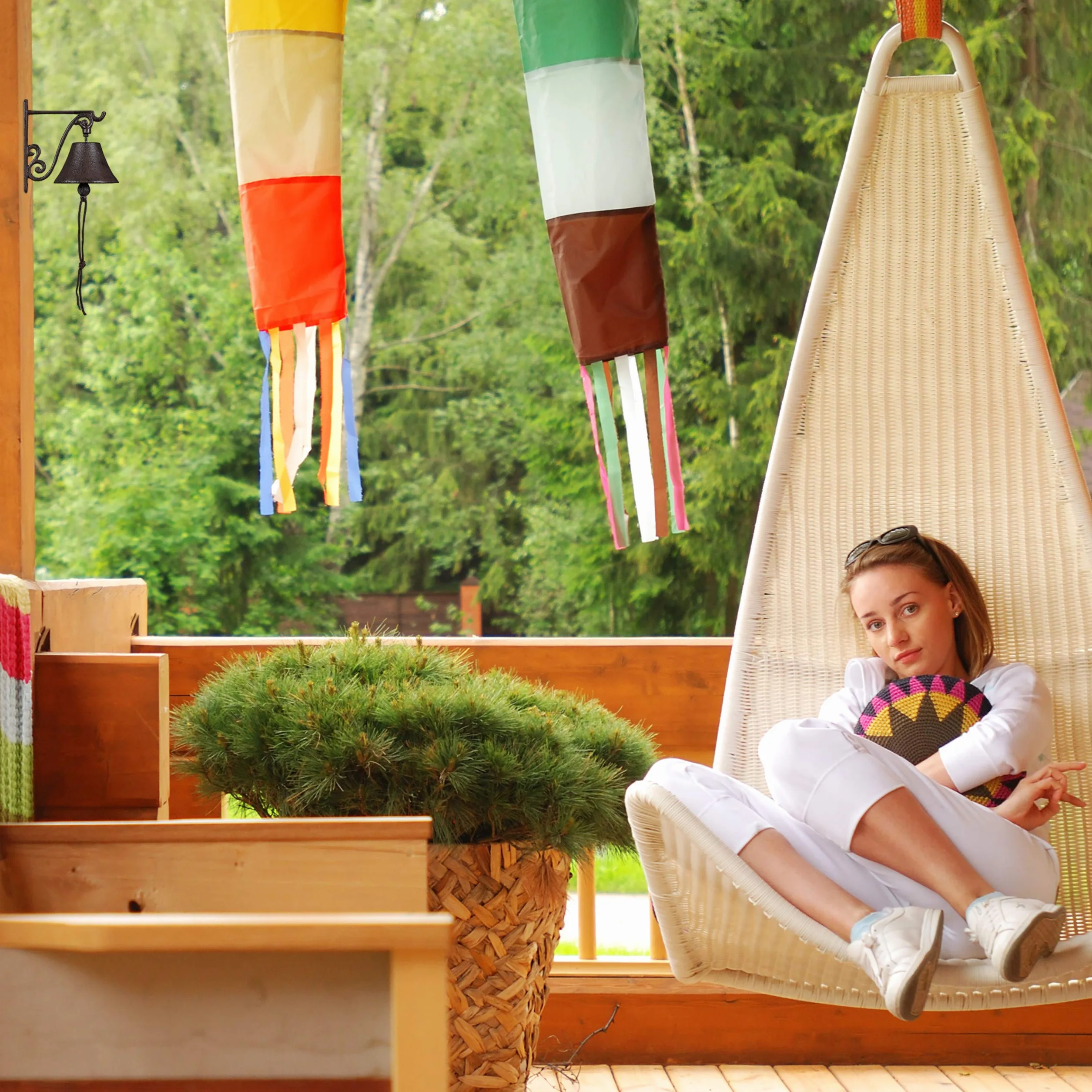 Relaxdays Campana per Porta in Ghisa Antica, Stile Rustico, a Parete da Ingresso, Deco da Giardino, Resistente, Marrone