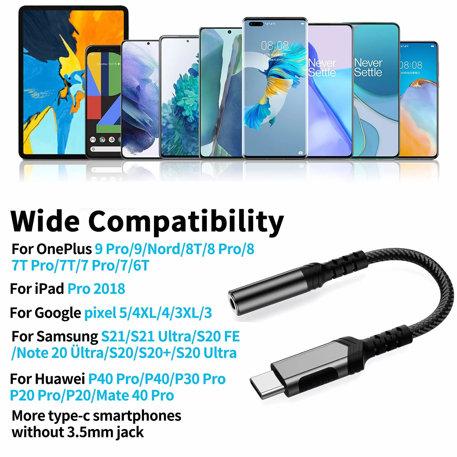 Adattatore USB C a Jack 3.5mm per Samsung Galaxy A16 A17 A26 A34 A56 S26 S25 iPhone Air 17 16e 15Pro Max Pixel 10 9a