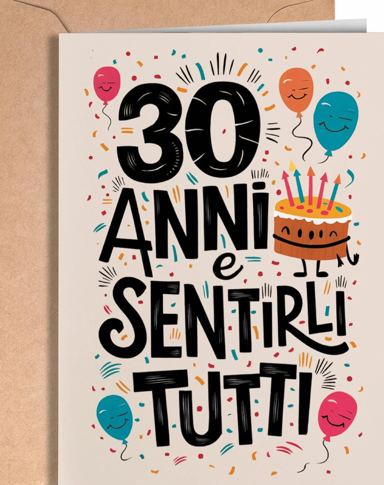 Biglietto Auguri 30 Anni Uomo Donna - Regalo Compleanno Divertente Figlia Figlio Nipote - EU 42