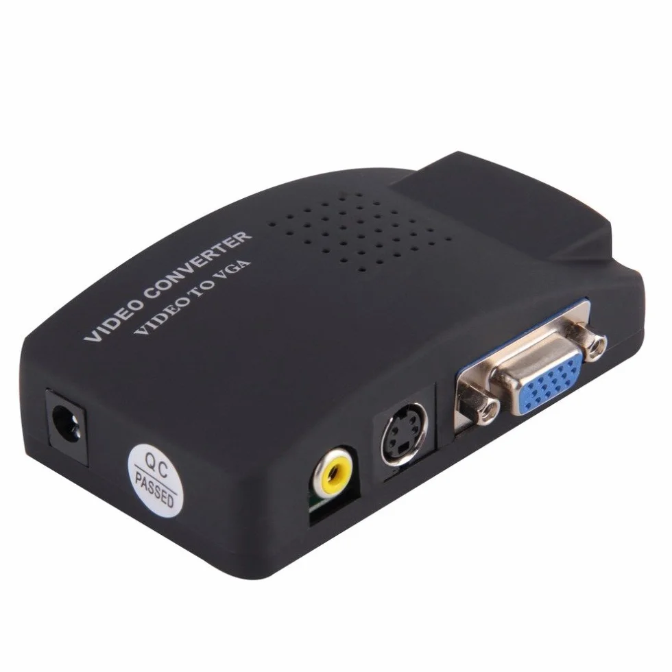 Konwerter Video AV RCA S-Video na VGA do Monitora i Projektora