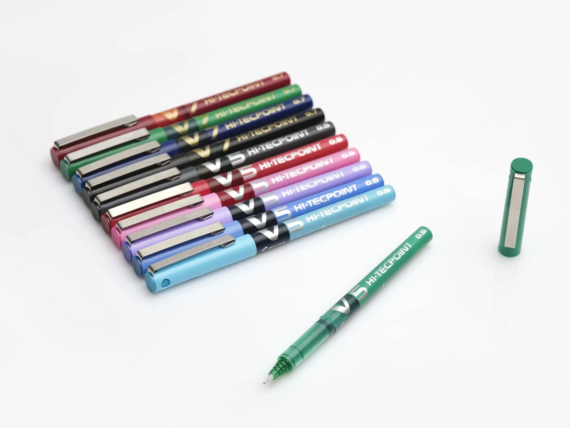 PILOT V5 Penna Roller Inchiostro Liquido Punta Fine 0,5 mm Nero Asciugatura Rapida
