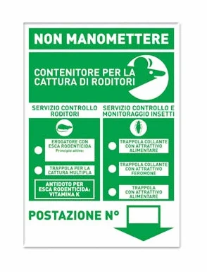 COPYR Cartello segnalatore Punto Esca per Topi ratti Insetti Servizi di derattizzazione