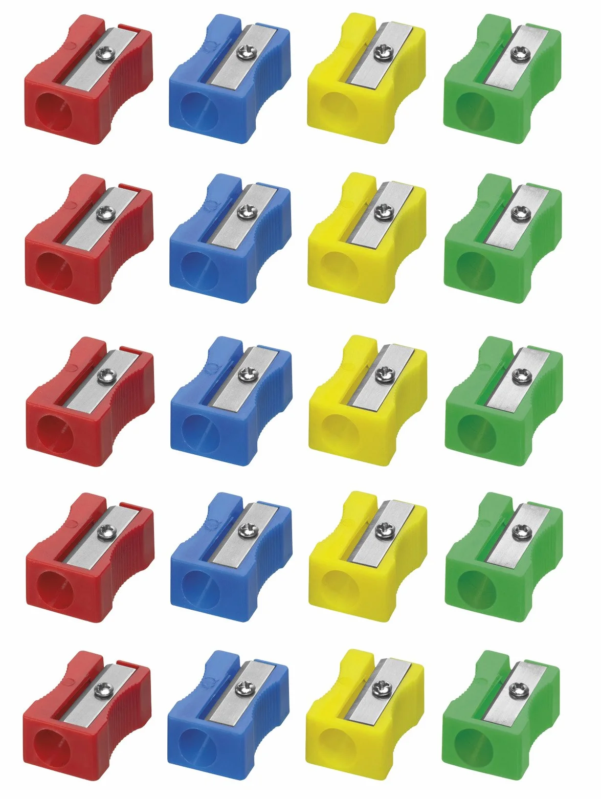 Westcott Temperamatite singolo plastica 4 colori assortiti 20 pezzi