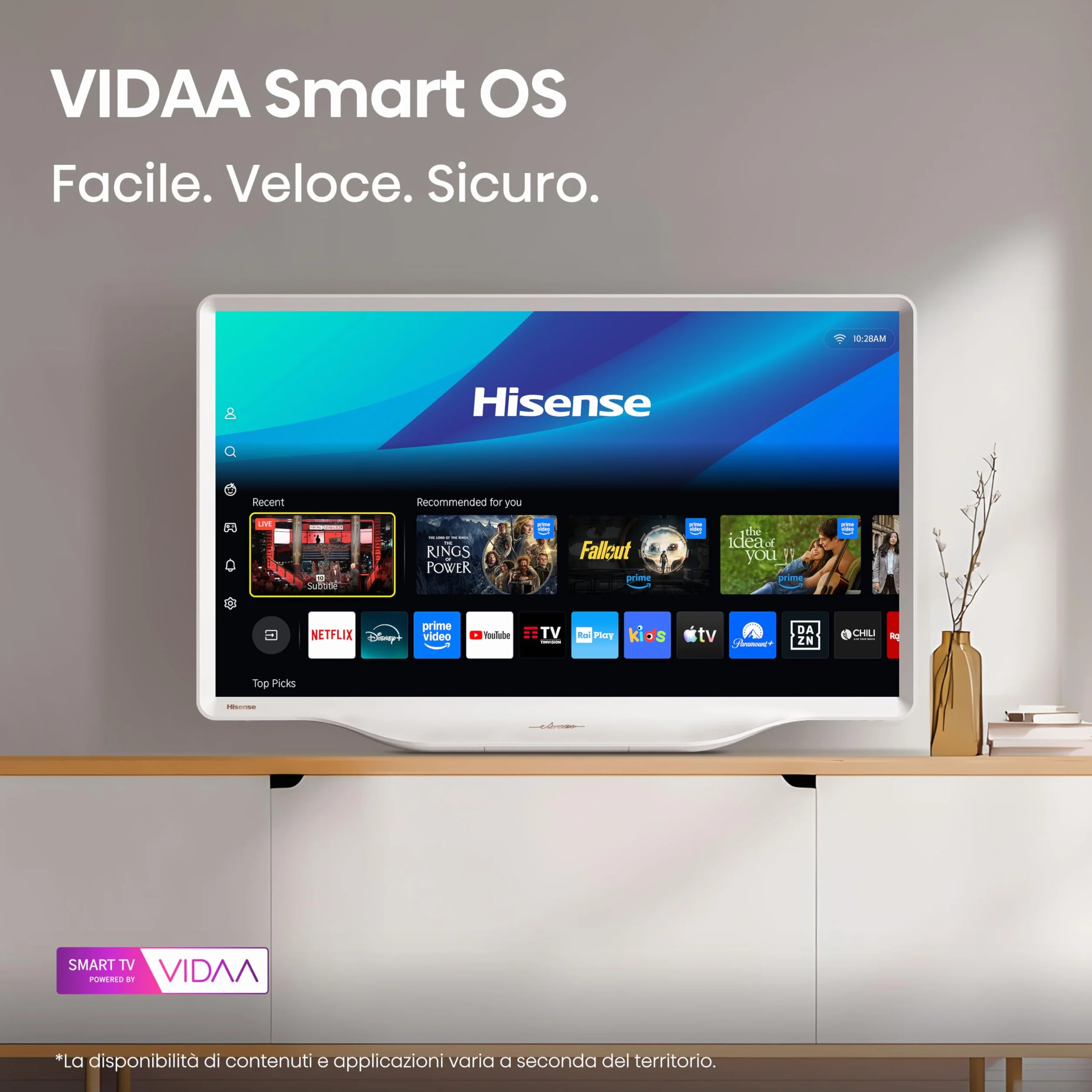 Hisense Smart TV QLED 32" Full HD 32S5Q 60Hz Dolby Atmos HDR10 VIDAA OS WiFi Game Mode AirPlay2 Works with Alexa