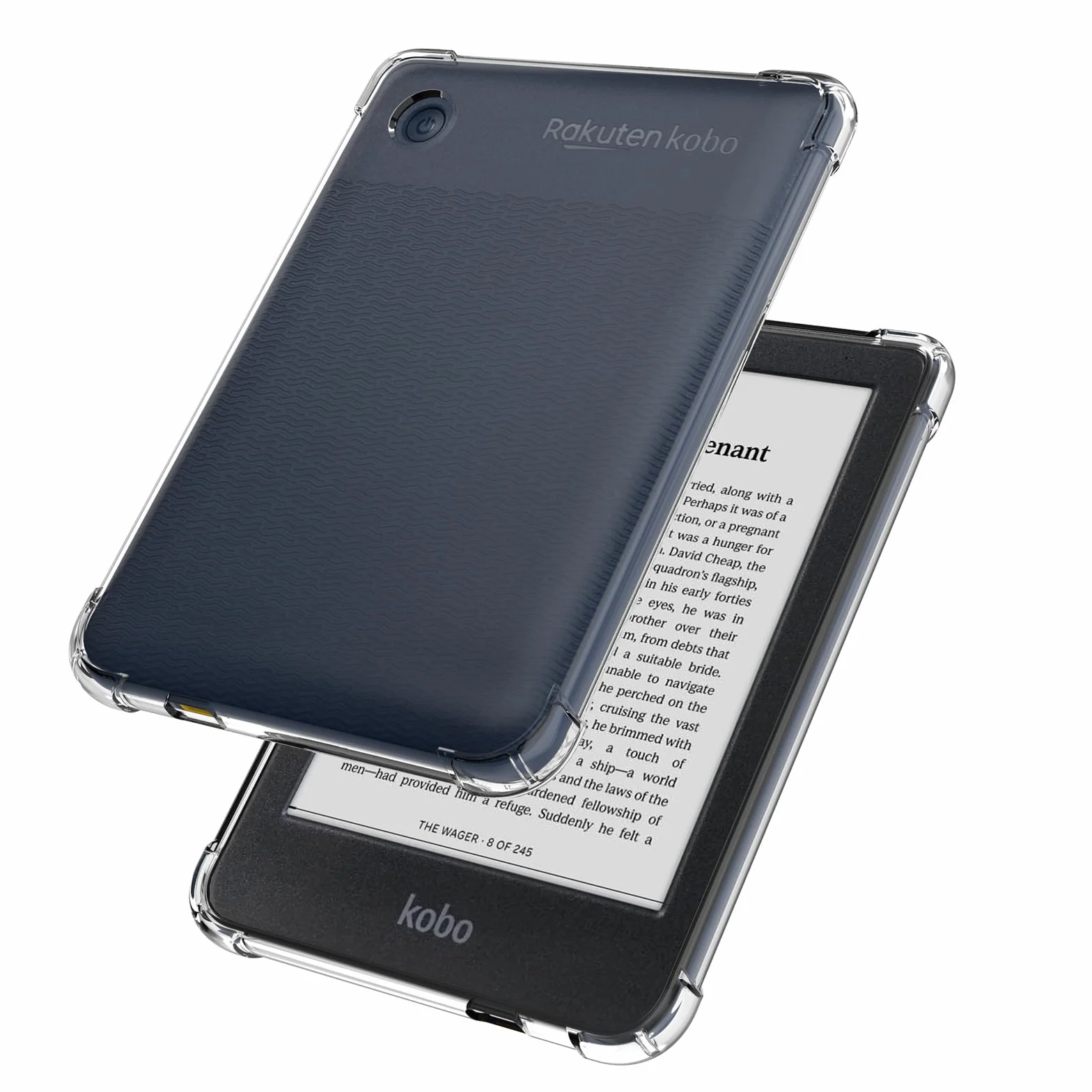 Tenano Custodia Trasparente per Kobo Clara Colour/BW/2E, Tolino Shine Colour/Shine 5/4, Copertura Posteriore in Silicone 6"