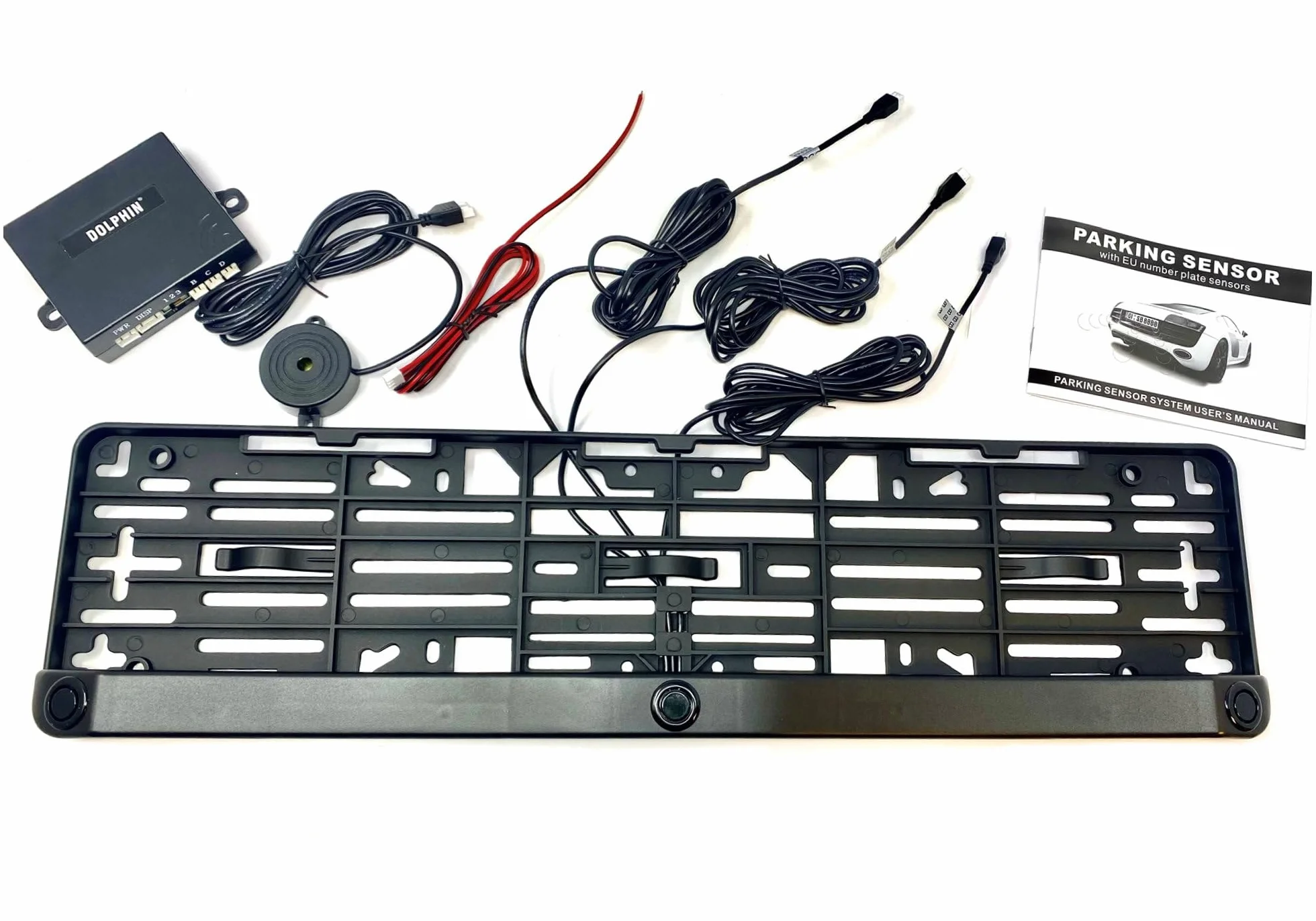 Kit sensori di parcheggio per targa, avviso acustico, montaggio semplice