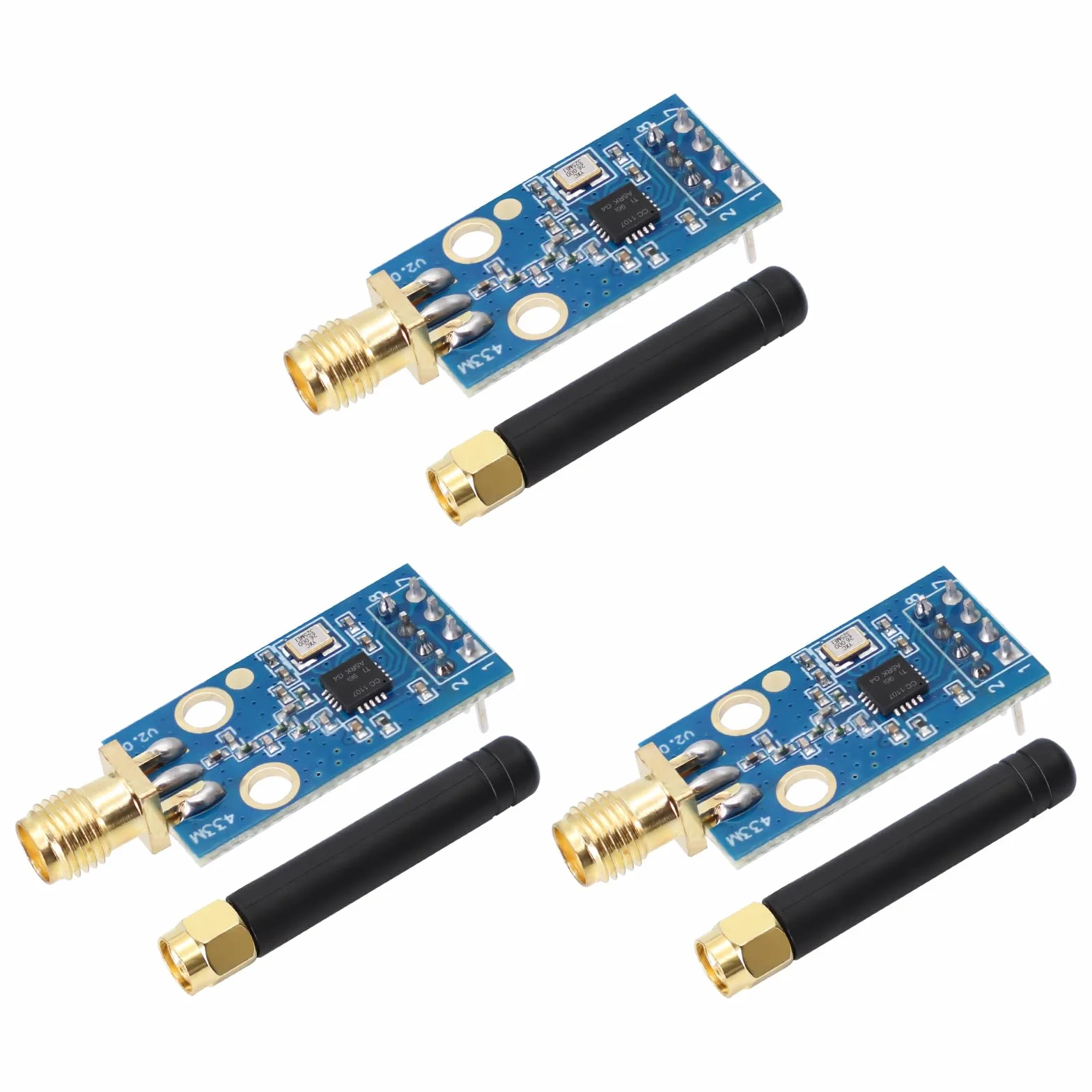 CC1101 Modulo Wireless 433MHz con Connettore Antenna SMA 1.9-3.6V DC per Arduino 3PCS