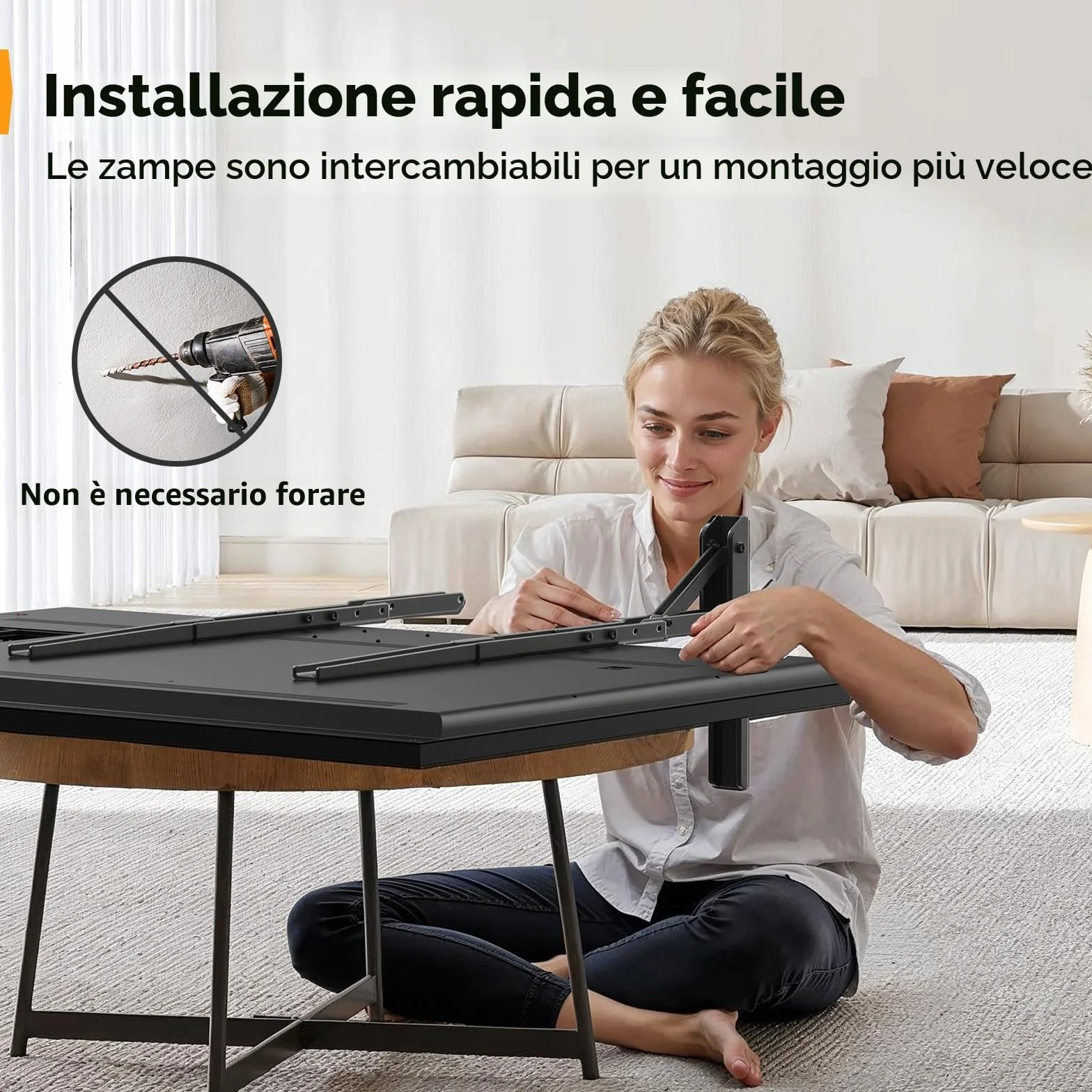 Perlegear Supporto TV da Tavolo Universale 22-70 Pollici VESA 800x600 mm 50 kg