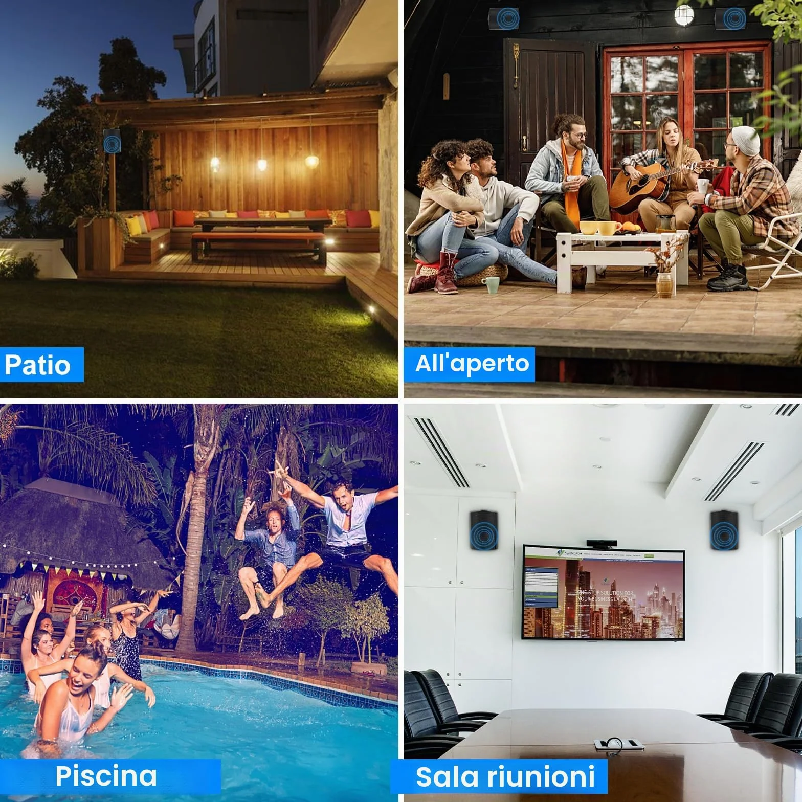 STUDIOFINIX Altoparlanti 5,25 pollici 600 watt Bluetooth per interni ed esterni