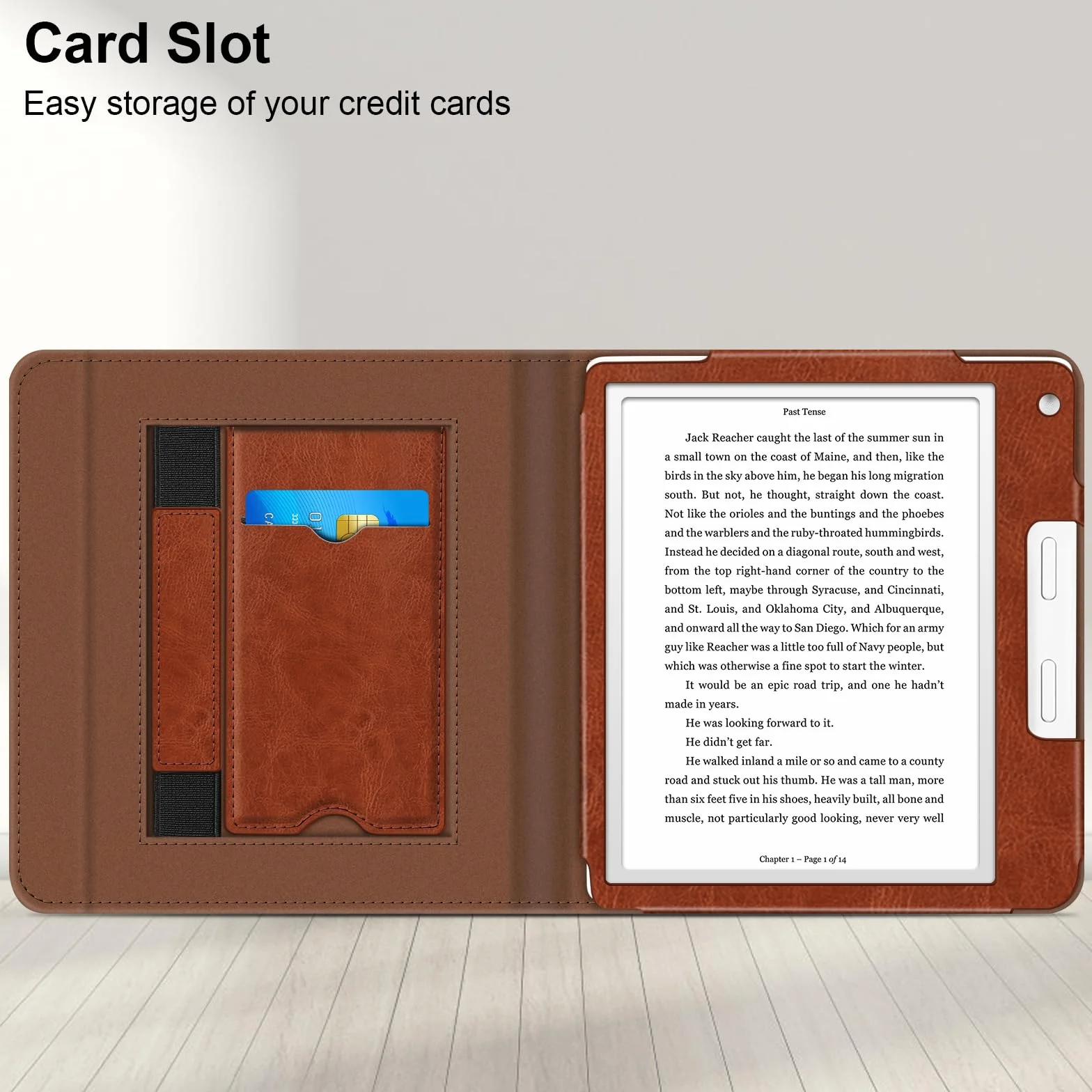 FINTIE Stand Cover per Kobo Libra Colour 2024, Kobo Libra 2 2021 eReader, Custodia Protettiva con Card Slot e Hand Strap, Marrone