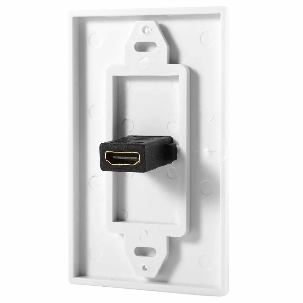 Piastra da parete HDMI femmina placcata in oro 1 porta bianco