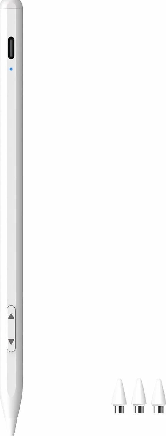 MEKO Dual-System Penna per Tablet, Compatibile con iPad Pro/Air/Mini, Samsung, Xiaomi, iPhone, Switch, Ricarica Rapida (Bianco)