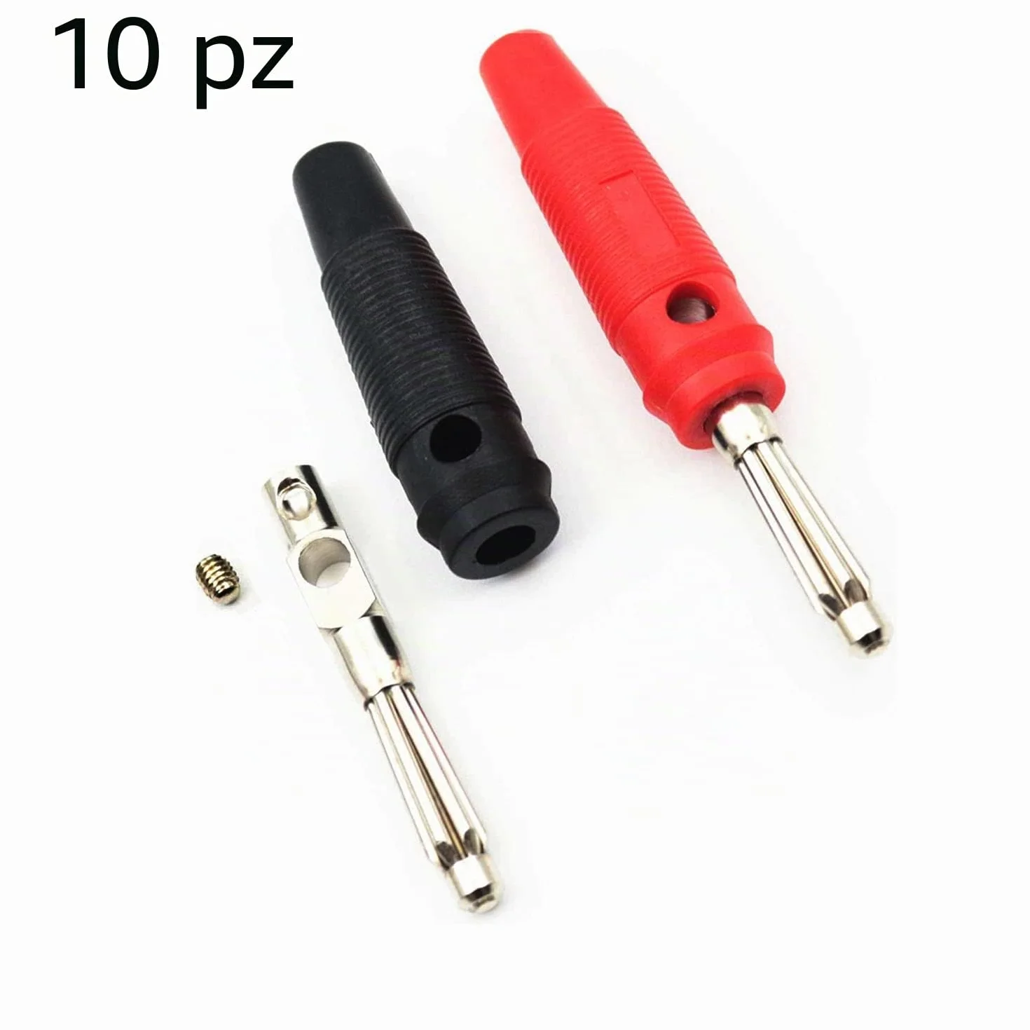 RUNCCI-YUN 10 pz Spina a Banana 4 mm, Connettore per Cavo Audio Altoparlante Nero Rosso