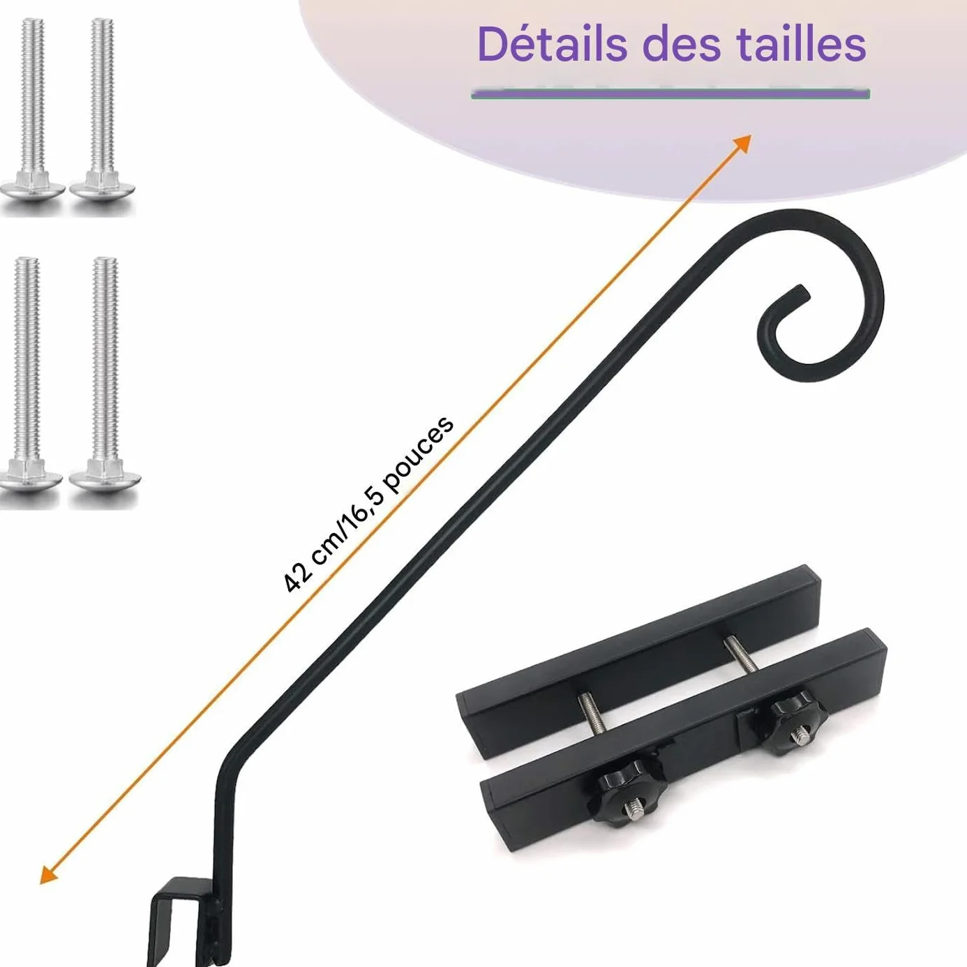 Ganci da pastore esterno resistenti supporto metallico per balcone giardino cortile
