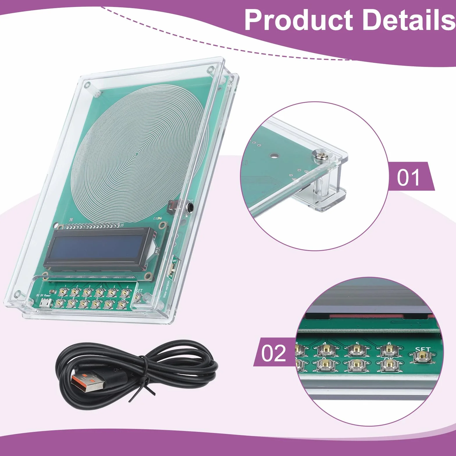 Generatore di frequenza V2 con frequenza regolabile da 0,1 Hz a 30 kHz con risonanza SchumannWave 7,83 Hz USB e opzioni di alimentazione CC per alleviare lo stress