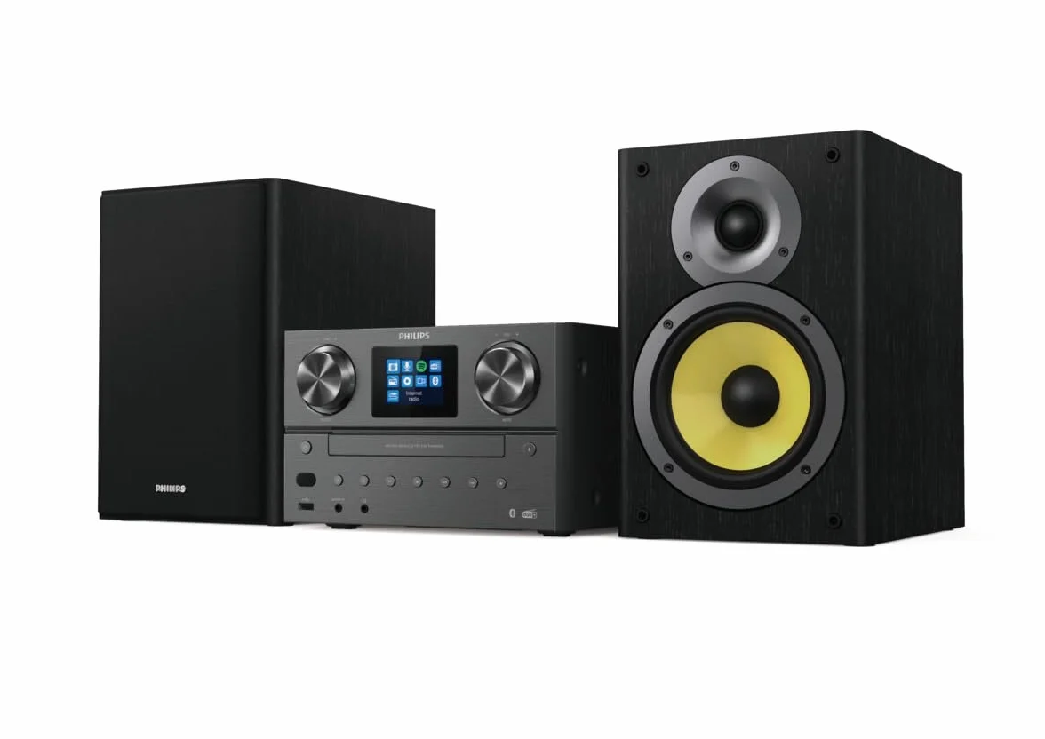 PHILIPS TAM8905 Micro Music System 100W Bluetooth Spotify Connect Radio Internet DAB+ CD USB Bass Reflex