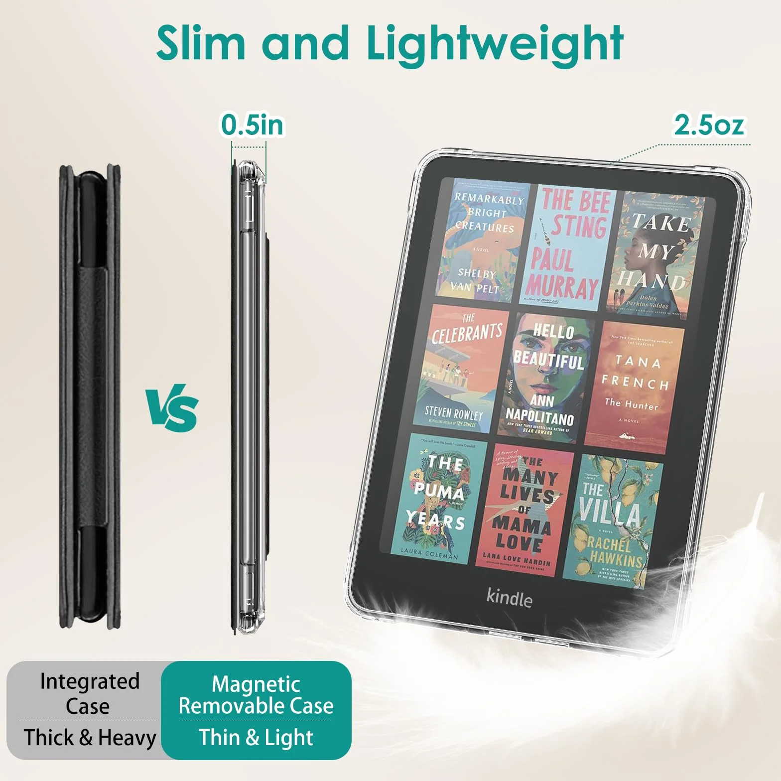 FINTIE Staccabile Custodia Magnetica per Kindle Paperwhite 7" (12ª Gen, 2024) e Kindle Colorsoft (1ª Gen, 2024/2025), Cover Posteriore Sottile Leggero con Auto Sveglia/Sonno, Nero