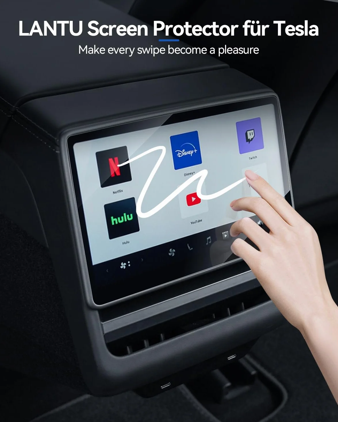 Pellicola Protettiva per Tesla Model Y 2026 Premium/Performance, Opaco Antiriflesso Display 9H Vetro Temperato 2 Pezzi 16" + 8"