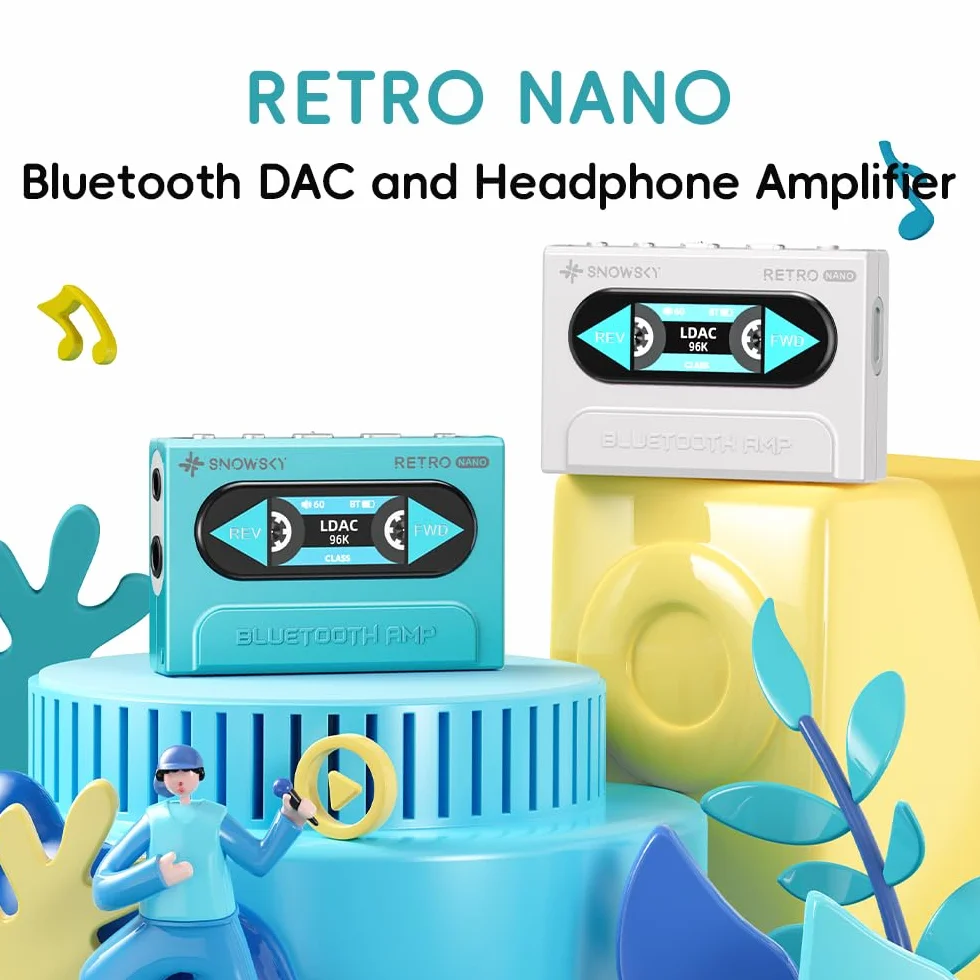 FiiO Snowsky Retro Nano Bluetooth USB DAC AMP LDAC aptX Adaptive aptX LL 3,5 mm sbilanciato 4,4 mm bilanciata bianco