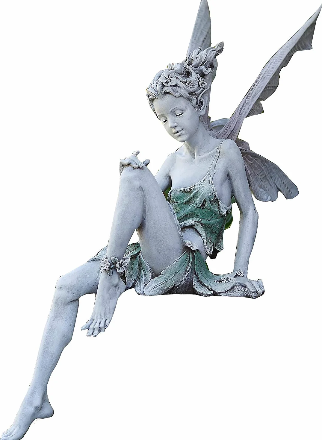 Seduto Fata Giardino Ornamento 22cm Altezza, Tudor E Turek Seduto Magica Fata Statua Fata, Elfi Resina Statua Giardino Scultura Fata Figure Con Ali