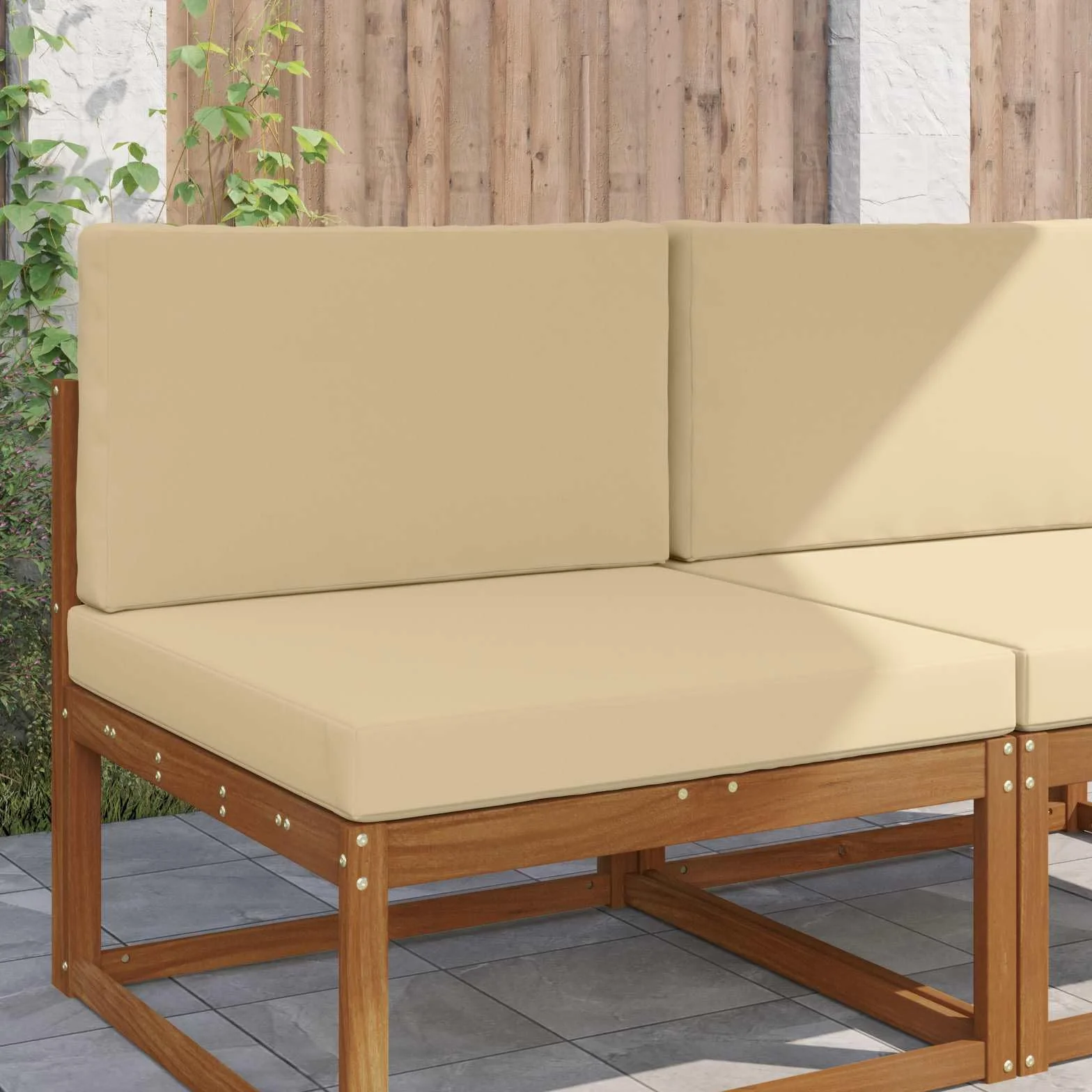vidaXL Cuscino per Divano da Esterno 2 PCS Beige Poliestere Antifading