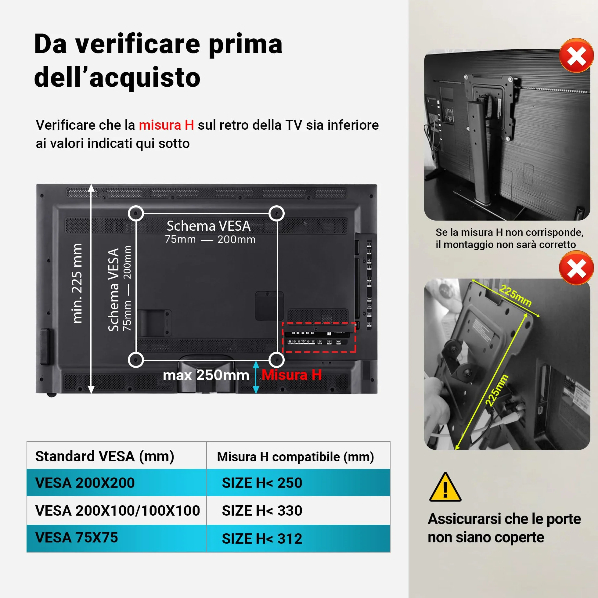 BONTEC Supporto TV da Tavolo 23-42" Regolabile in Altezza e Rotazione Base Vetro Temperato VESA 200x200mm 30 kg