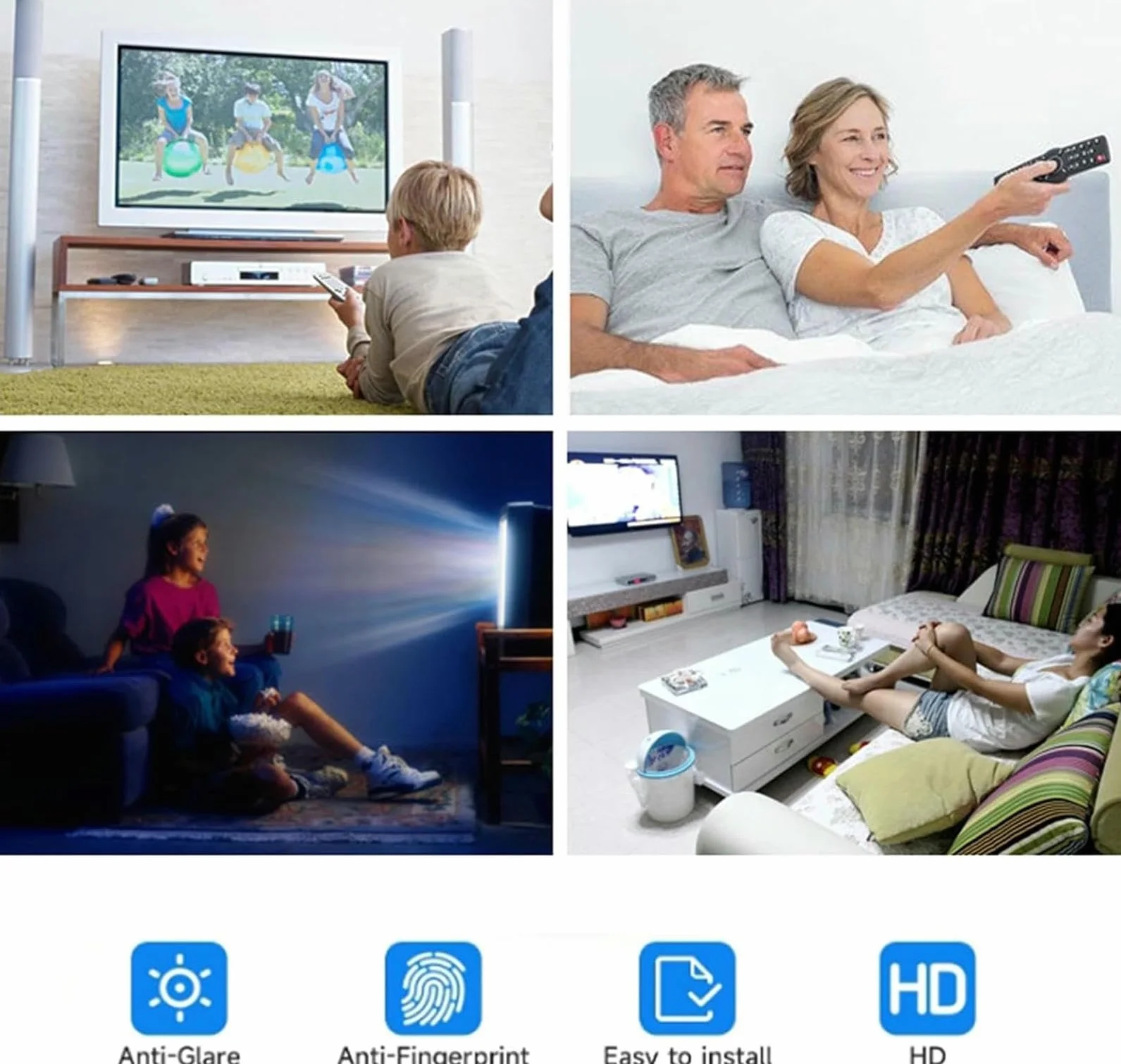 Pellicola Protettiva Opaca Schermo TV 32-75 Pollici Anti-Luce Blu Antiriflesso per Display LCD LED OLED HDTV
