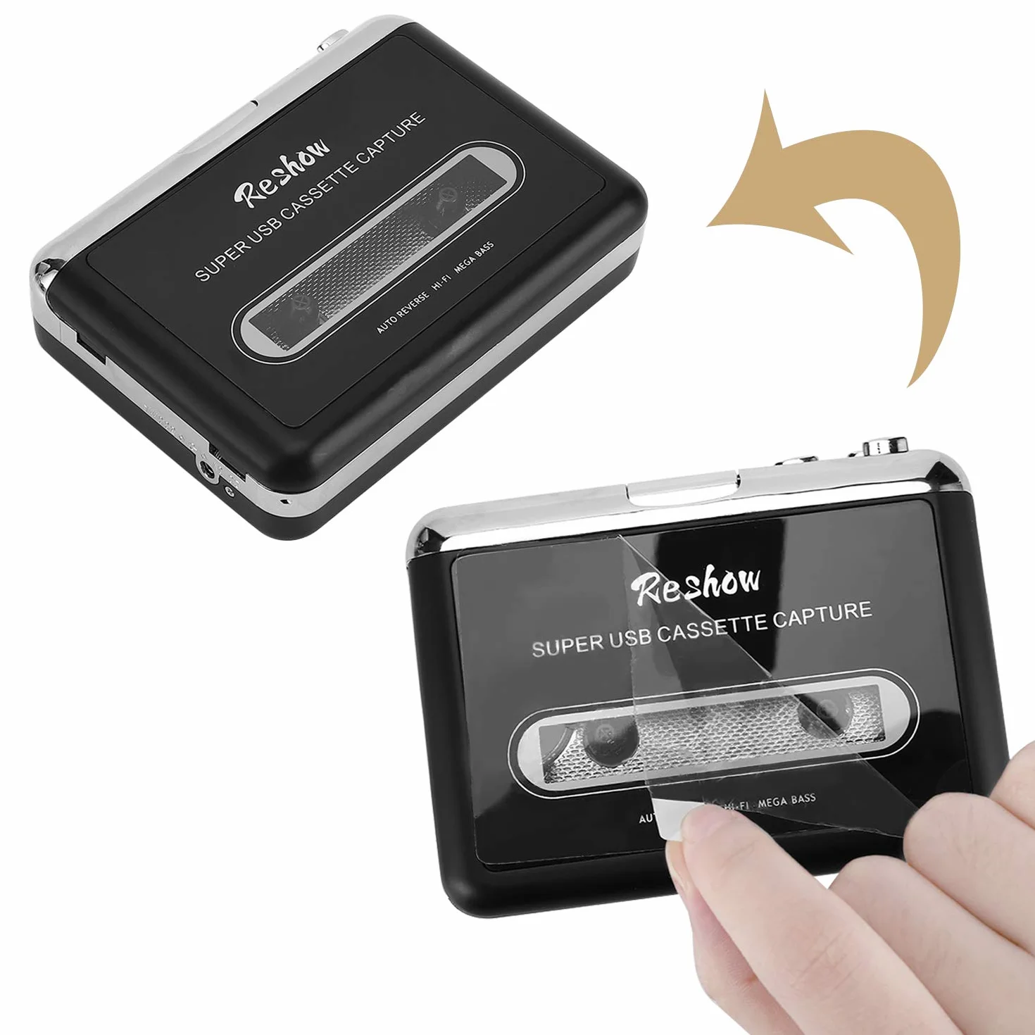 Reshow przenośny odtwarzacz kaset magnetofonowych MP3 USB