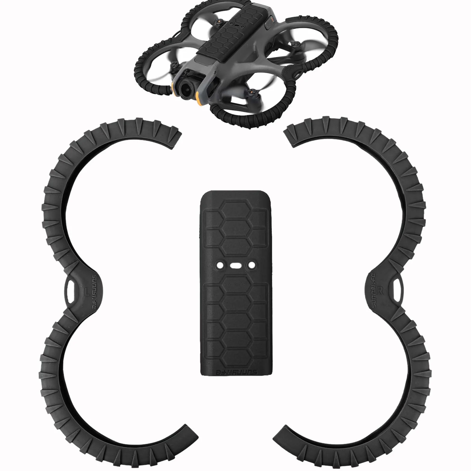 DJI Avata 2 TPU Propeller Guard Anelli di Protezione Paraurti Posteriore Nero Set
