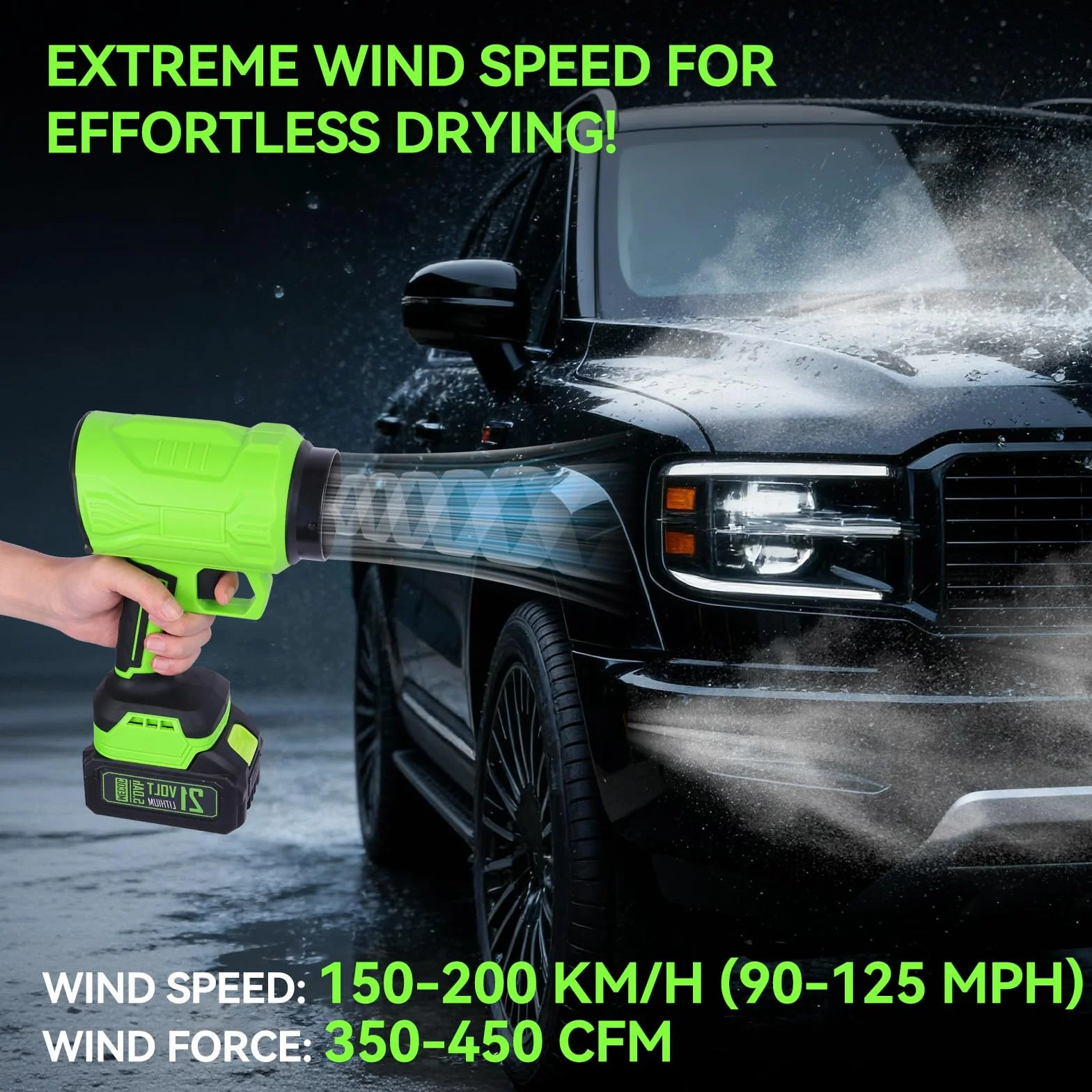 Soffiatore turbo a batteria con 2 batterie da 4000 mAh, motore brushless da 210 km/h, 545 W compatto e leggero (2,2 kg), soffiatore portatile per rimuovere foglie, 2 ugelli e caricabatterie