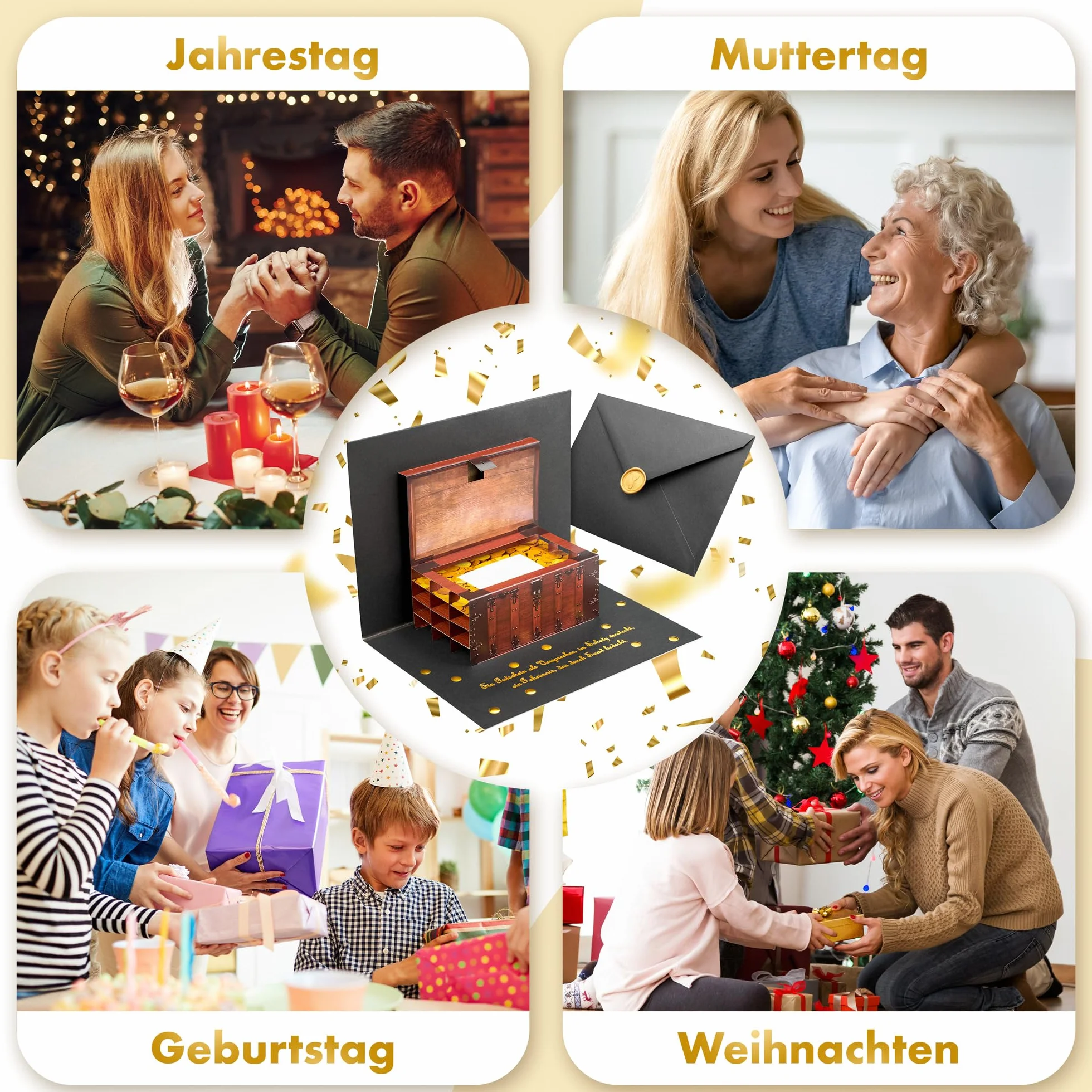 Biglietto di compleanno da grattare, buono da compilare, regalo scrigno popUp