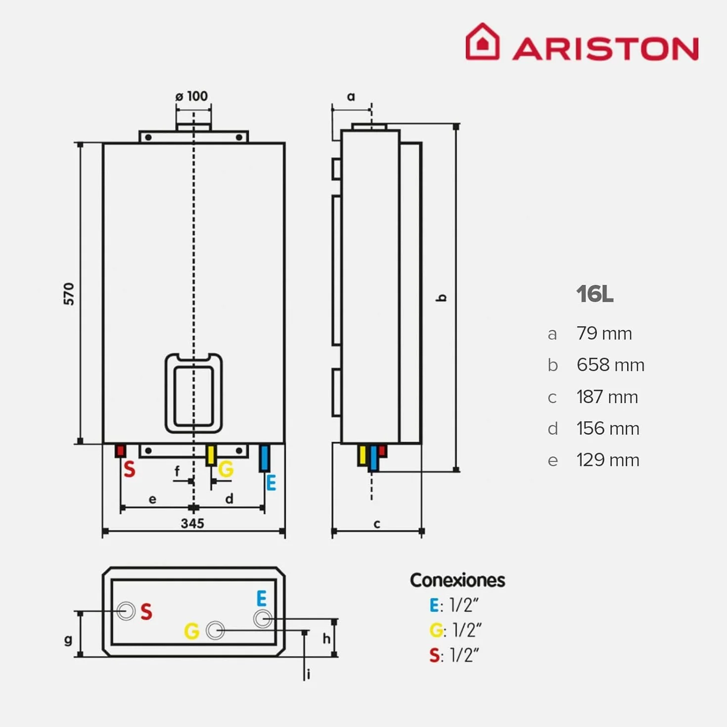 Ariston Next Evo X SFT 16 Gaz Butano/Propano Scaldabagno ermetico Bianco