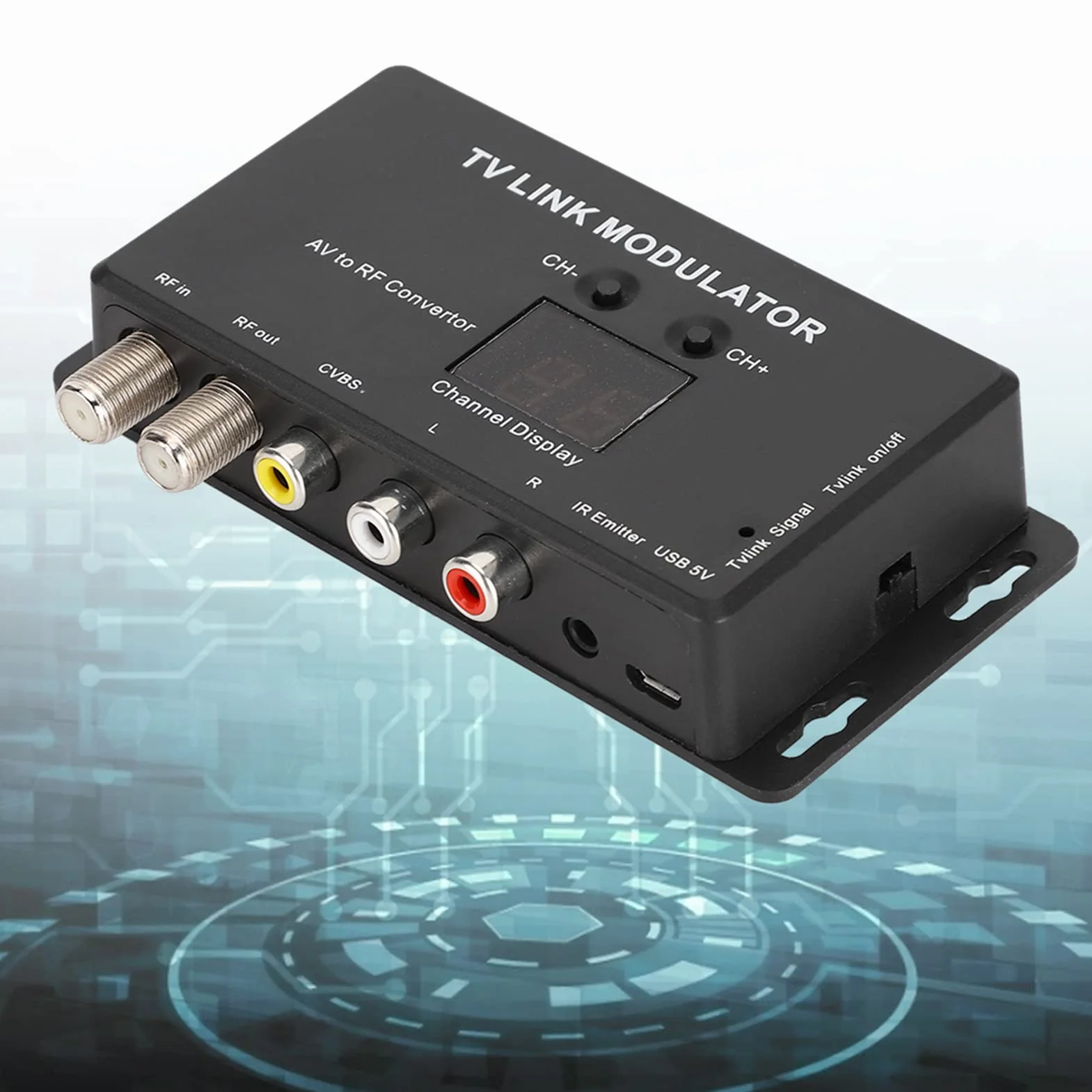Modulatore UHF TV Link TM70, Convertitore Universale AV a RF con Display Canale, PAL/NTSC