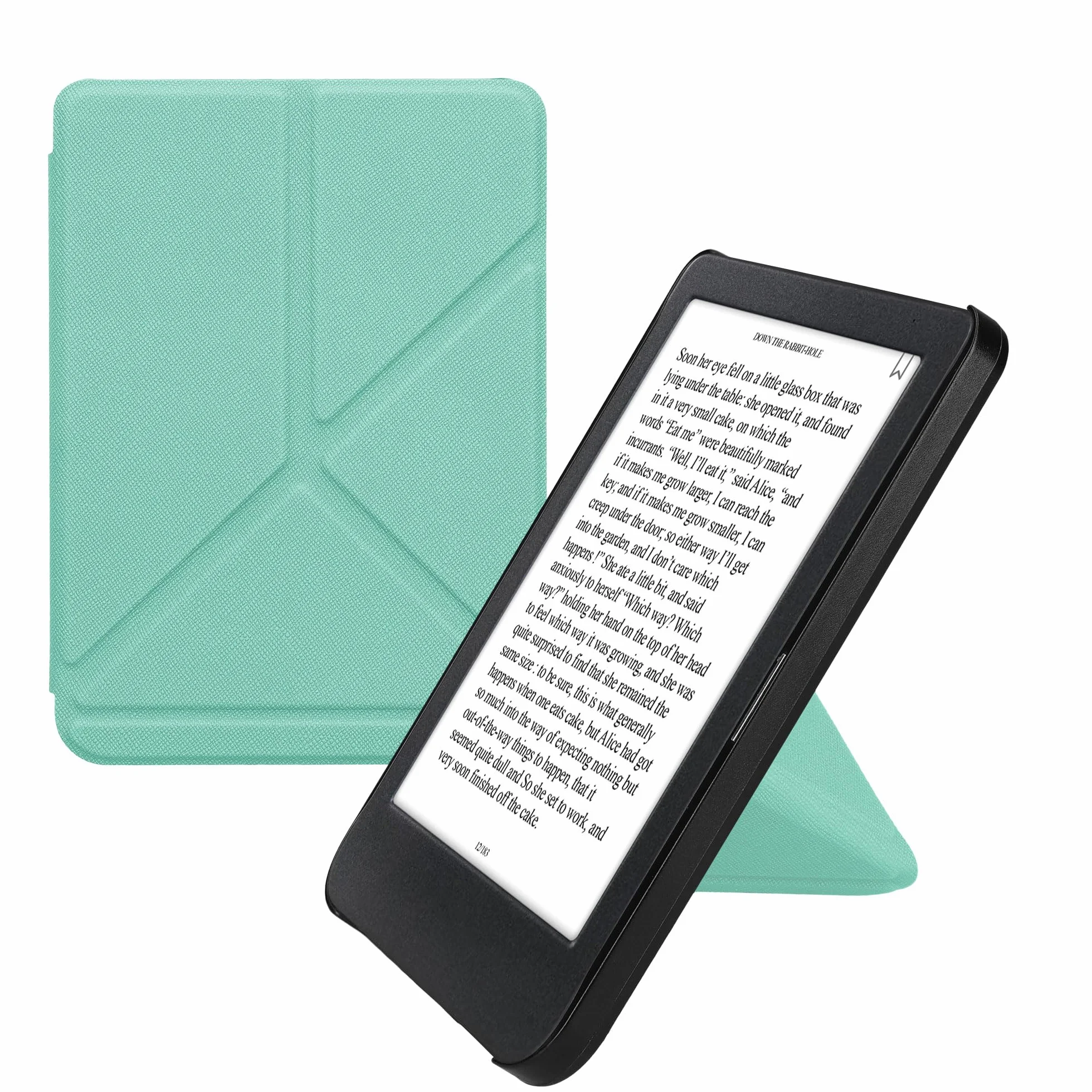 kwmobile Custodia Pieghevole Compatibile con Kobo Clara BW/Colour Cover - Cover Magnetica Pelle PU eReader con Stand - menta