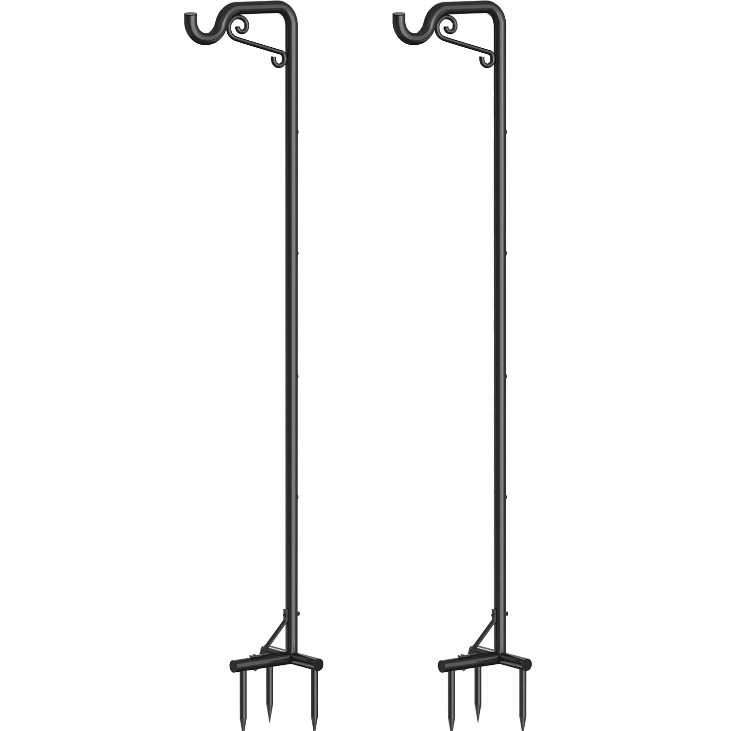Bomclap Gancio per pastore da esterno 2 pezzi 228 cm regolabile nero