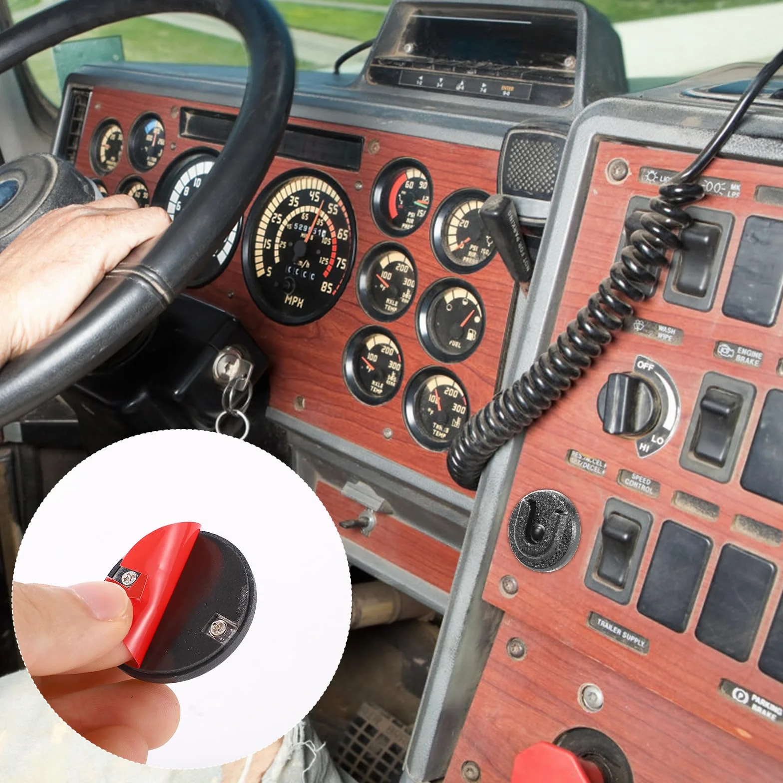 Bao-Feng Anytone Alinco CB Radio Microfono Supporto Gancio con Adesivo Retro