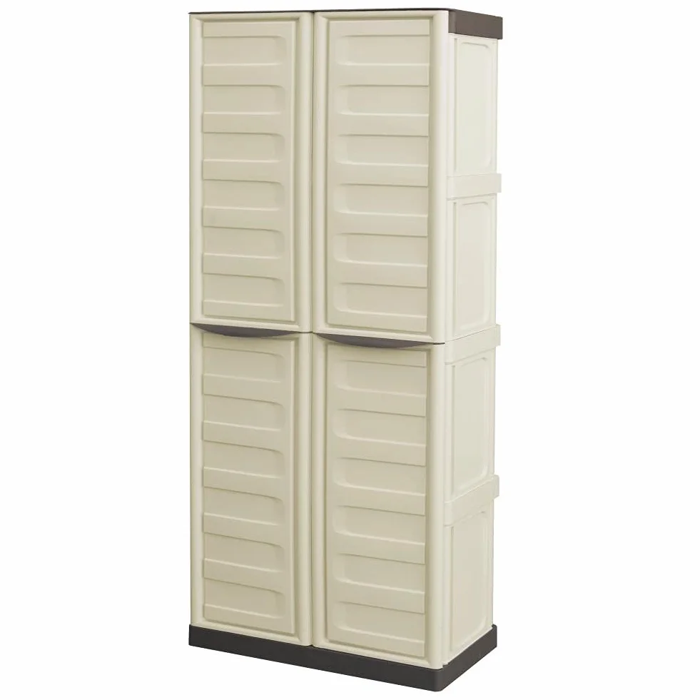 Armadio alto da esterno Art Plast S70/TPT Plastica 70x39x16.5 cm Tortora Ecrú