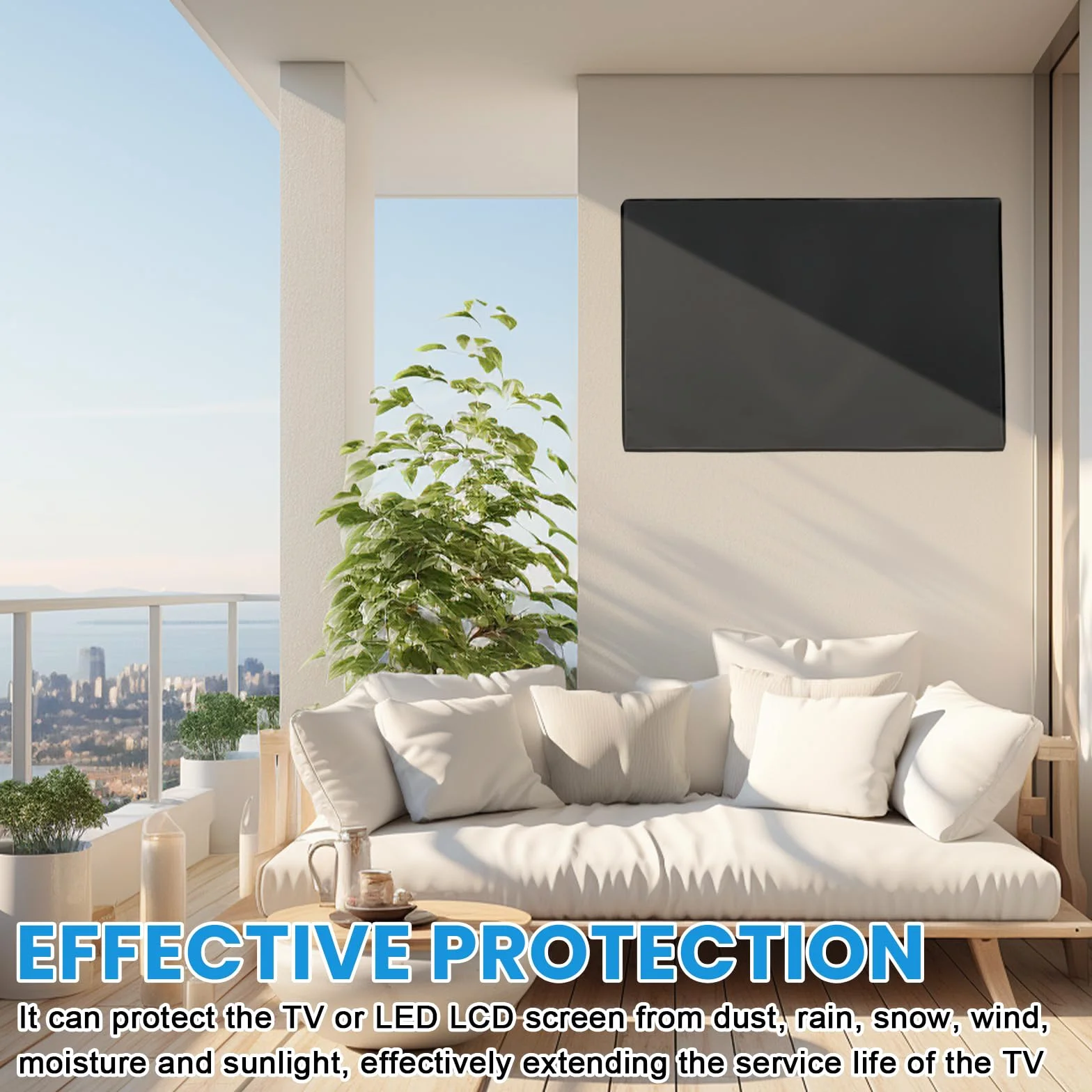 Copertura TV 40-42 pollici antipolvere Oxford 210 PVC resistente intemperie universale