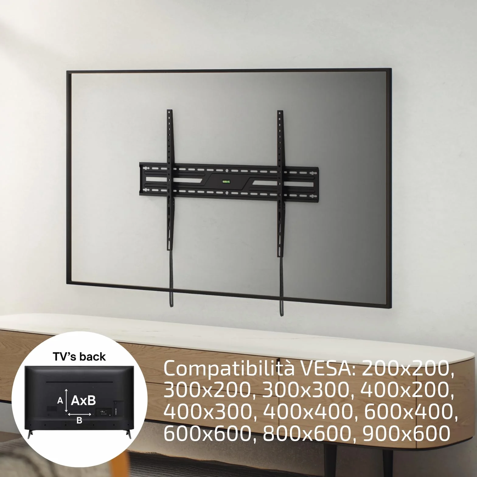 Supporto TV da Parete Fisso 60-100" Extra Slim VESA 900x600 Nero Superior Electronics SUPSTV007