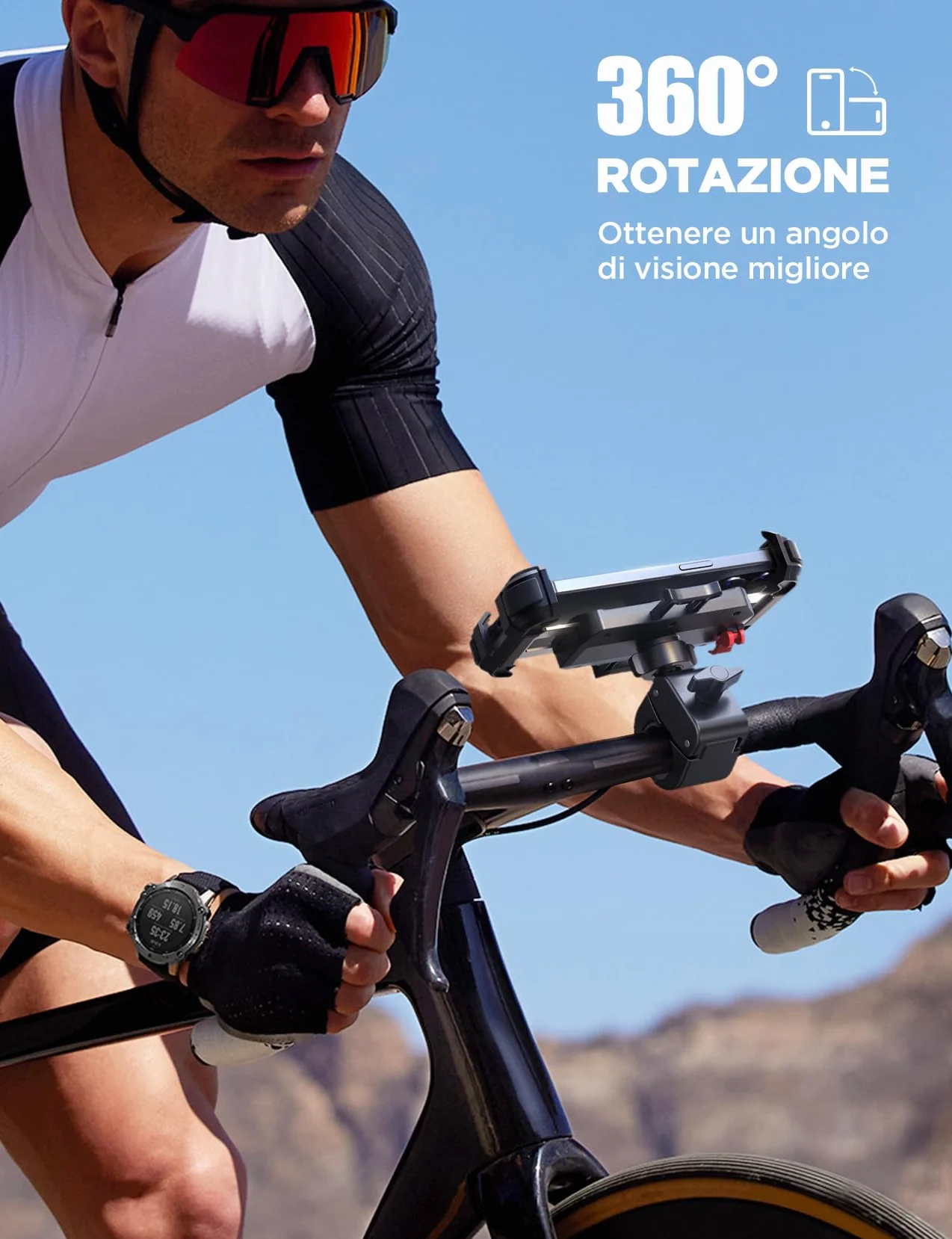 JOYROOM Porta Cellulare Moto 2025 Tirante in Metallo 160 km/h Antiurto Universale Bicicletta Manubrio Holder per iPhone 16 Pro Max Samsung 4.7-7"