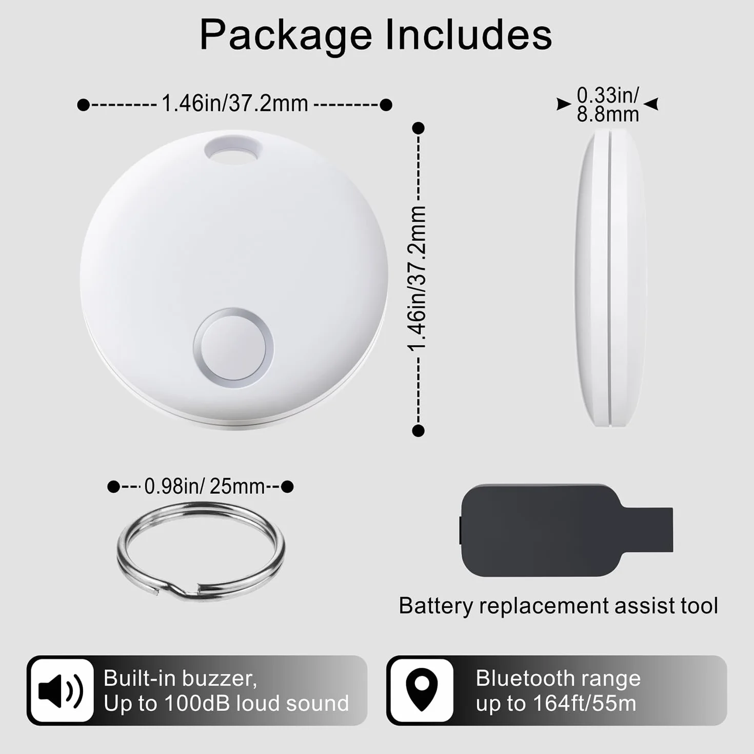 Smart Tag compatibile con Apple Find My (Solo iOS) localizzatore per chiavi bagagli valigie portafogli impermeabile IP67