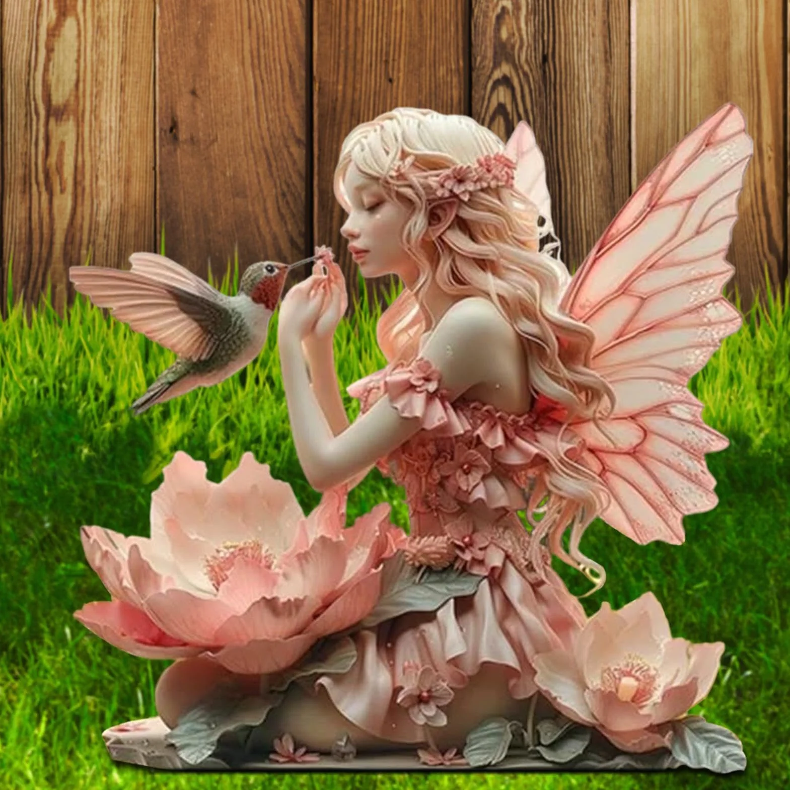 Statuetta da giardino delle fate, decorazione per vaso di fiori fata bohémien, ornamenti da giardino fioriera decorativa in acrilico per giardino fatato fata zucca di Halloween statua