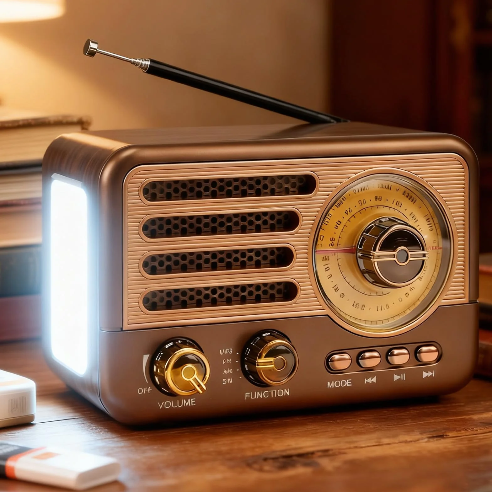 Radio Retrò Bluetooth 5.3 AM/FM/SW Baule, Radio da Cucina Piccola con USB/TF/AUX, Antenna Telescopica