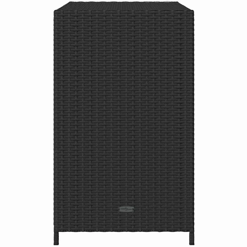 Generico Armadietto Portaoggetti da Giardino Polyrattan Nero 83x45x76 cm