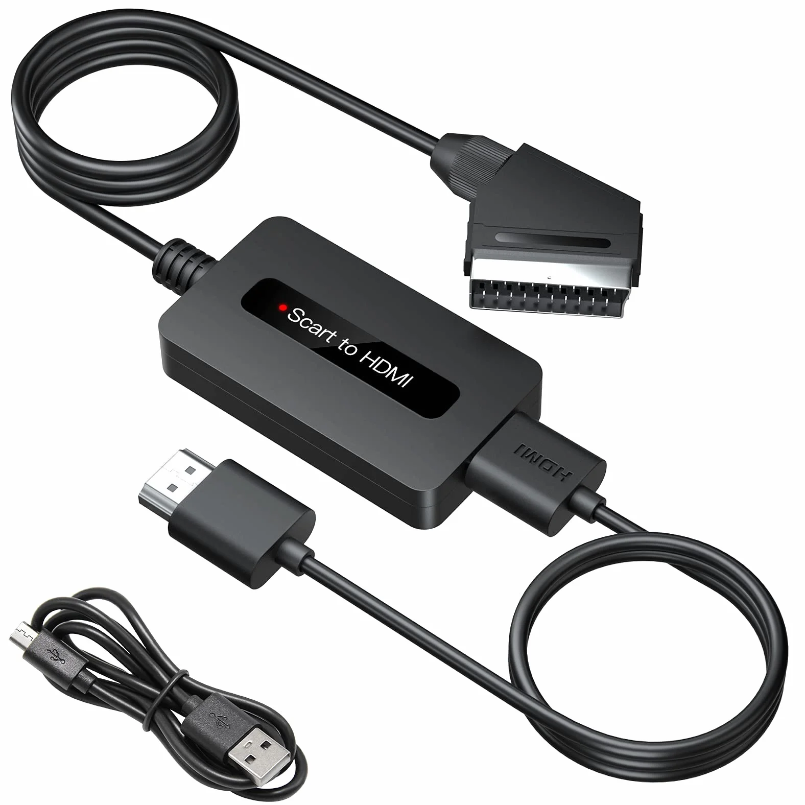 Convertitore da Scart a HDMI, Adattatore Maschio Scart HDMI Supporta Switch Uscita Full HD 1080P