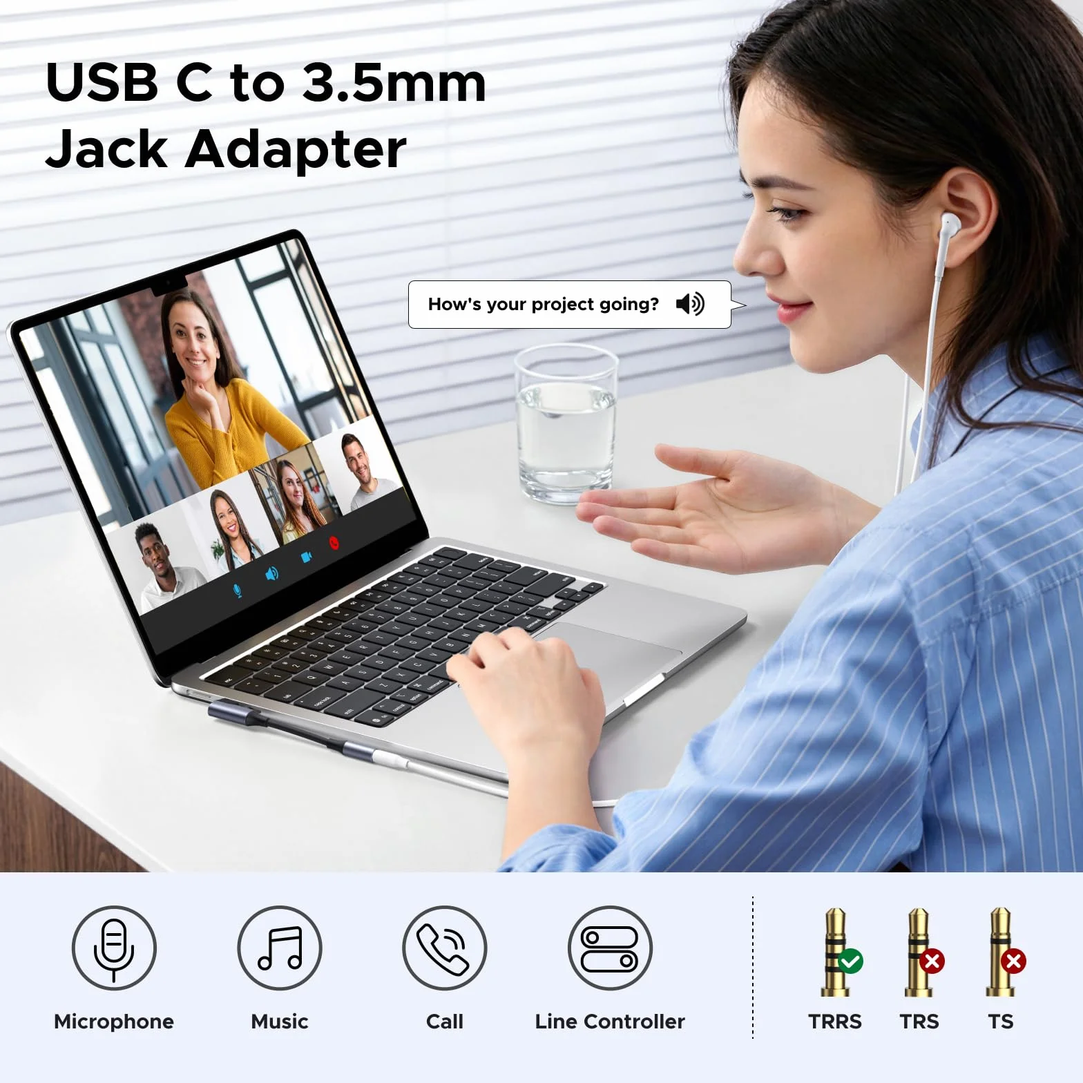 UGREEN Adattatore da USB-C a Jack Audio 3,5 mm Angolato 90 Gradi con DAC per iPhone 17/17 Air/17 Pro/17 Pro Max, Galaxy S25, iPad, Mac