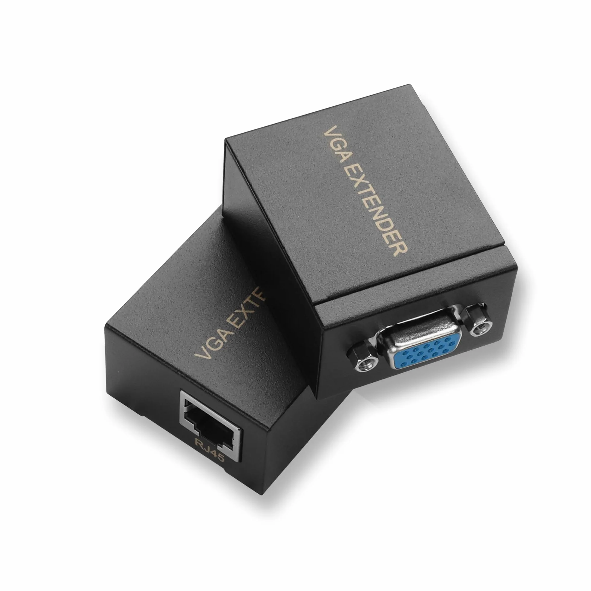 Convertitore VGA a Ethernet RJ45 Cat5e/Cat6, Ripetitore di Segnale con Trasmettitore e Ricevitore fino a 60m